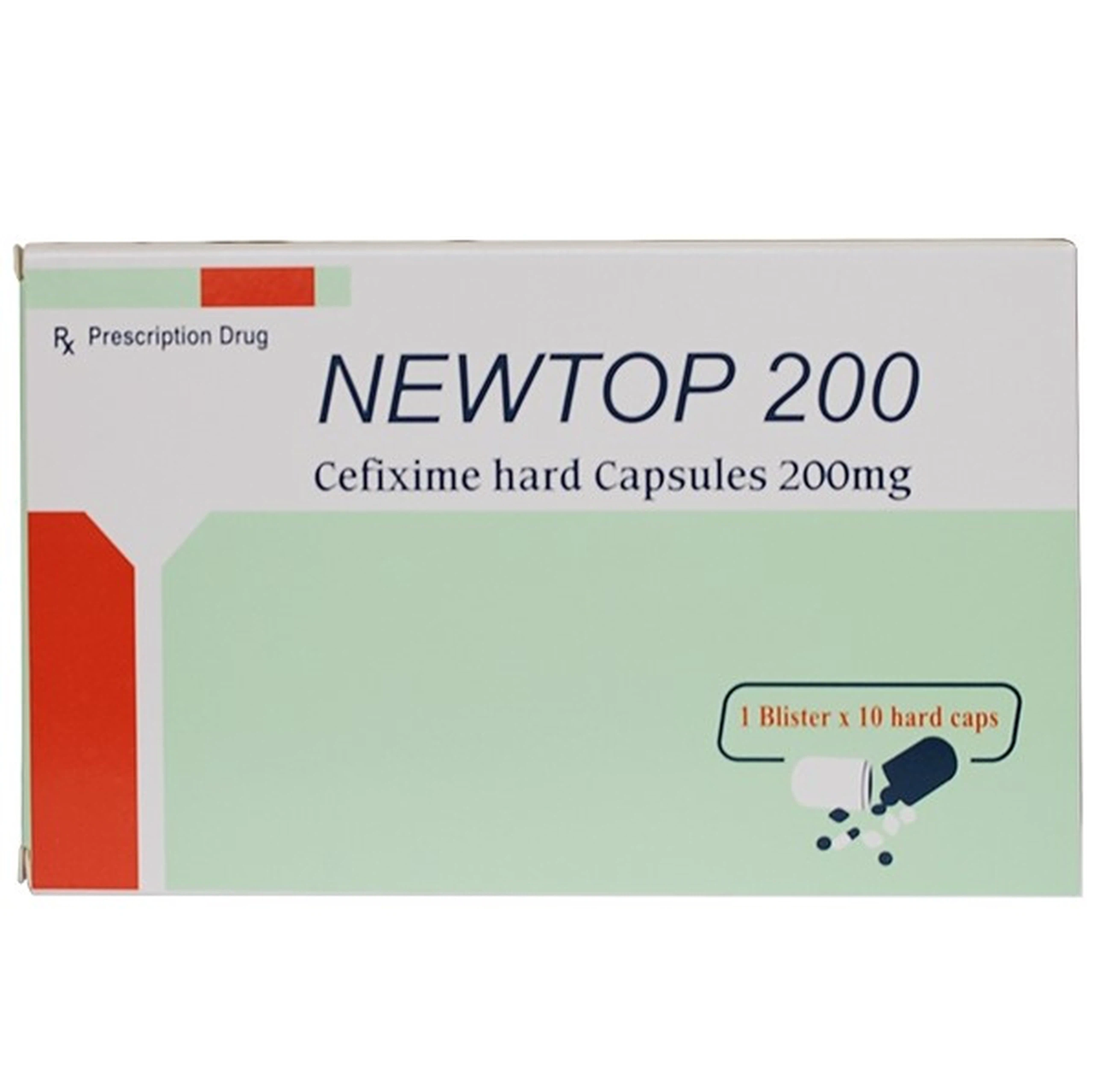 Viên nang cứng Newtop 200 Maxim điều trị nhiễm khuẩn đường hô hấp, tiết niệu (1 vỉ x 10 viên)