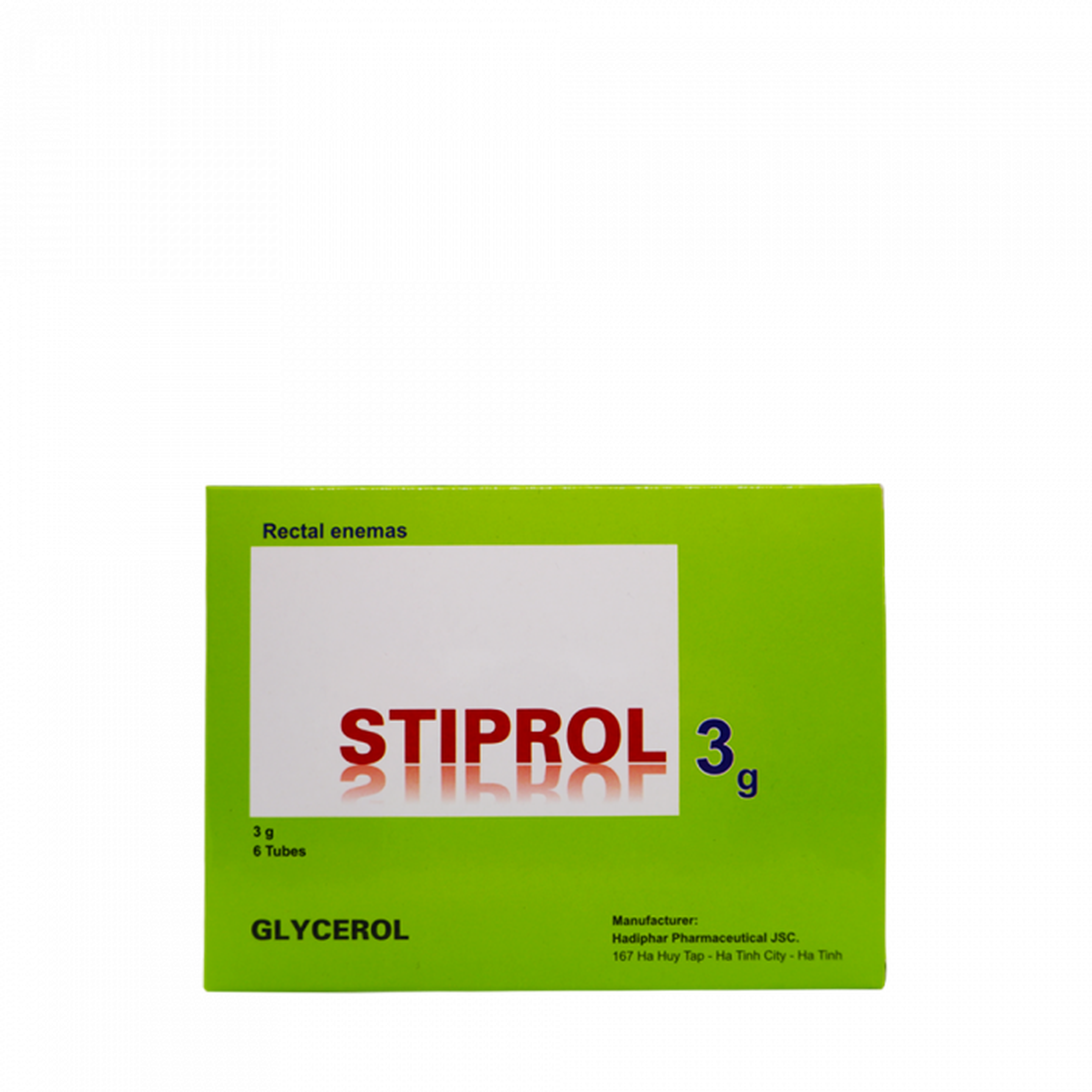 Thuốc Stiprol 3g Hadiphar dùng để thụt trực tràng, điều trị táo bón (6 tuýp)
