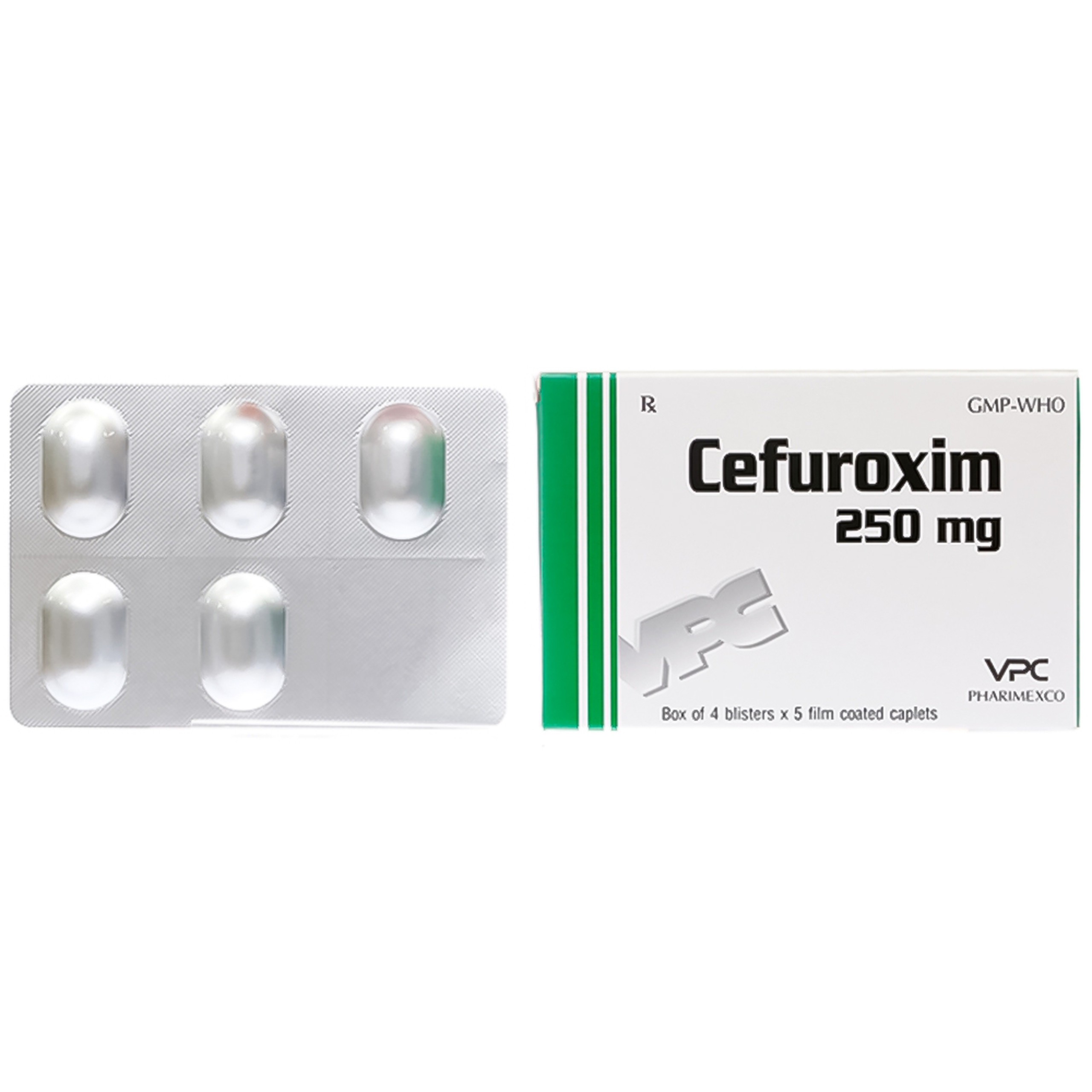 Thuốc Cefuroxim 250mg Pharimexco điều trị nhiễm khuẩn (4 vỉ x 5 viên)