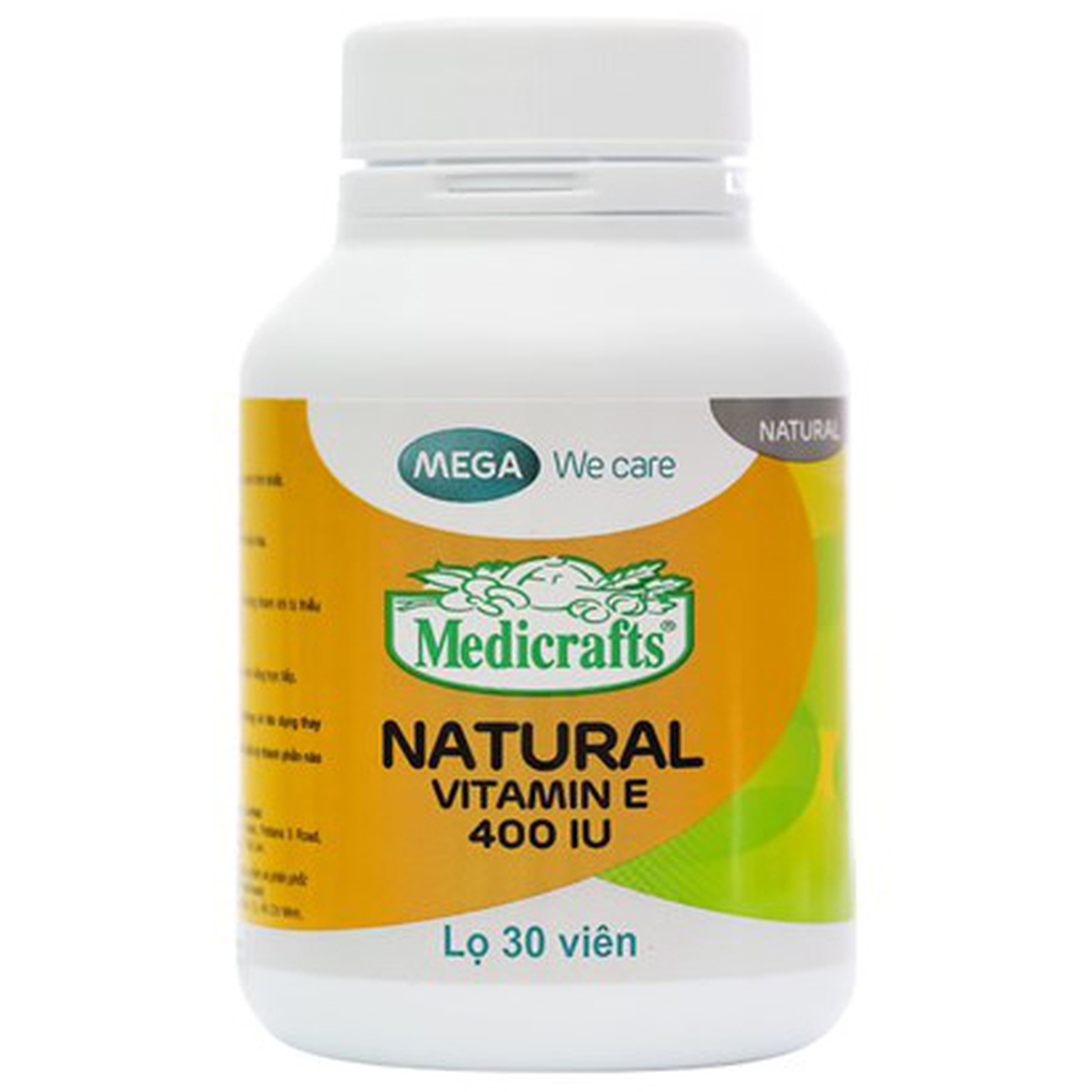 Viên nang mềm Medicrafts Natural Vitamin E 400 IU bổ sung vitamin E (30 viên)
