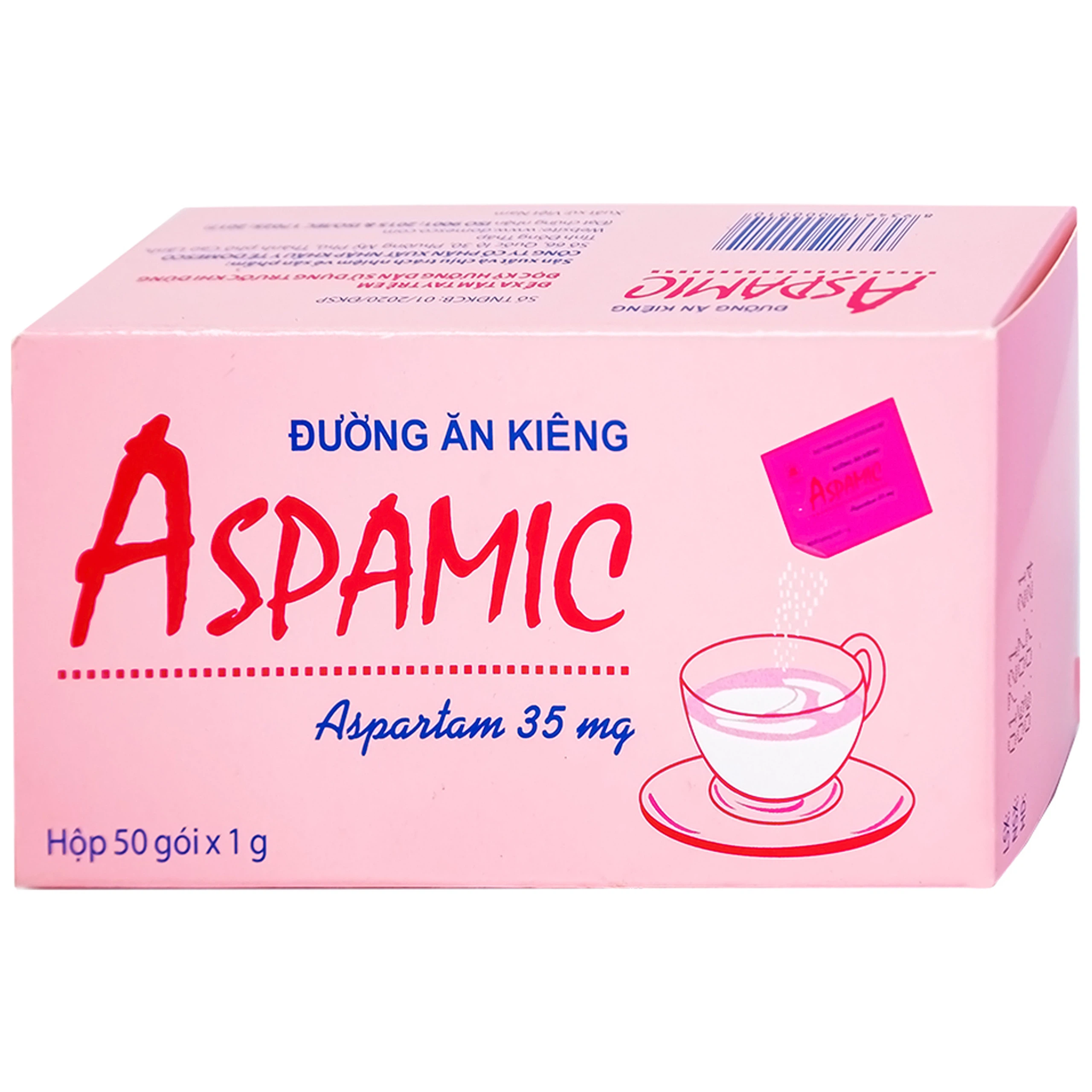 Đường ăn kiêng Aspamic Domesco dành cho người kiêng ăn chất bột, người tiểu đường, béo phì (50 gói)