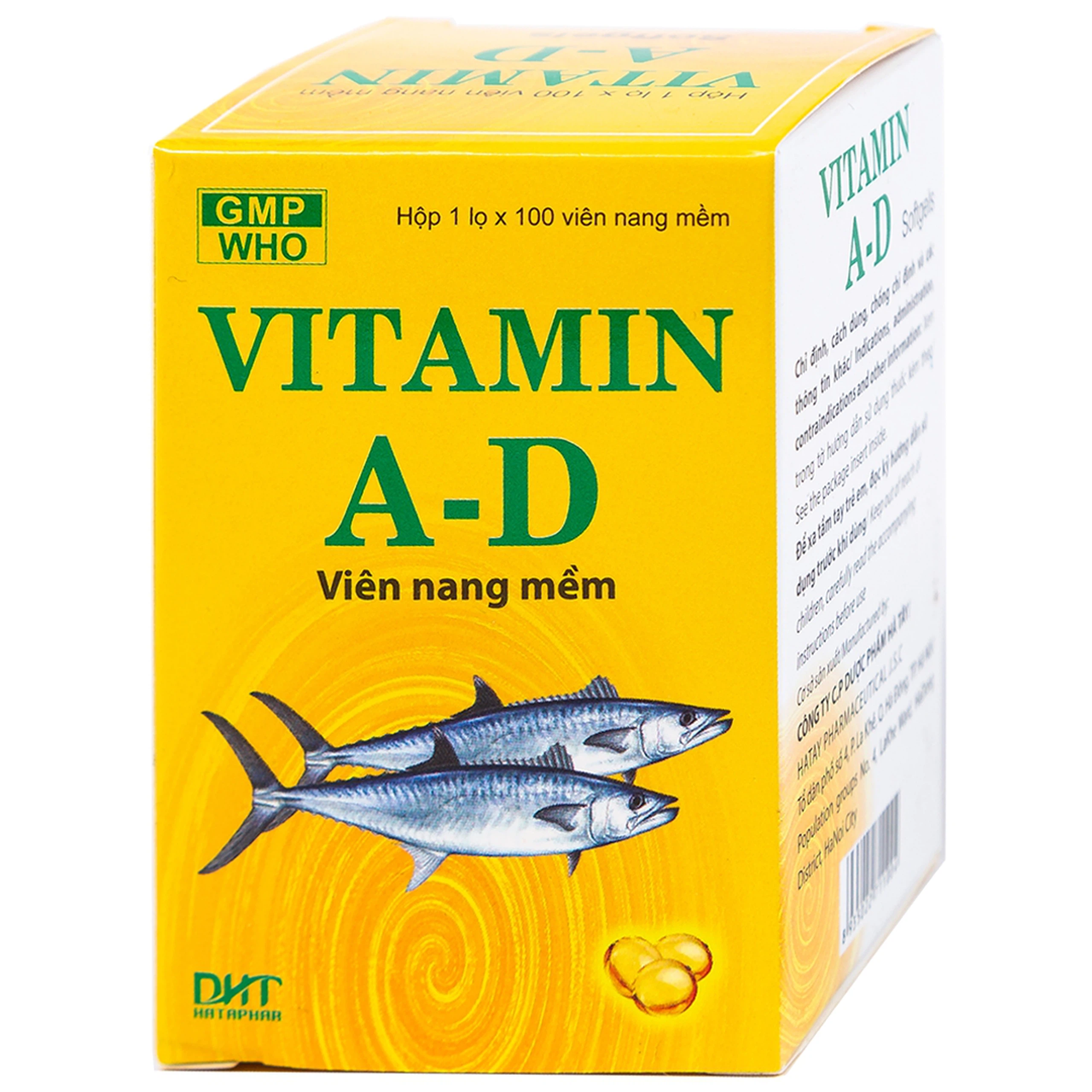 Thuốc Vitamin A-D Hataphar phòng và điều trị thiếu Vitamin A và D (100 viên)