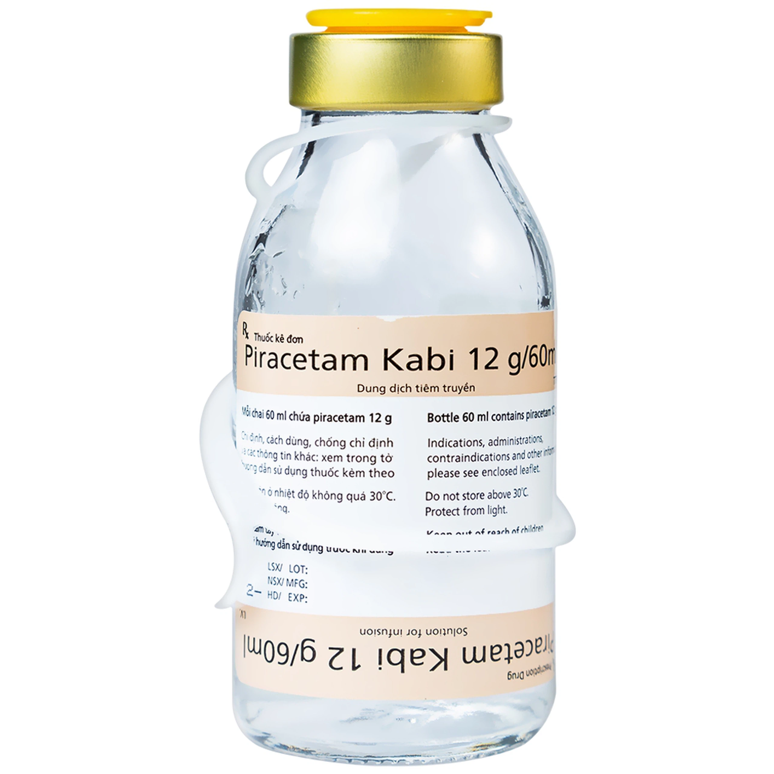 Dịch truyền Piracetam Kabi 12g/60ml Fresenius Kabi điều trị triệu chứng chóng mặt (60ml)