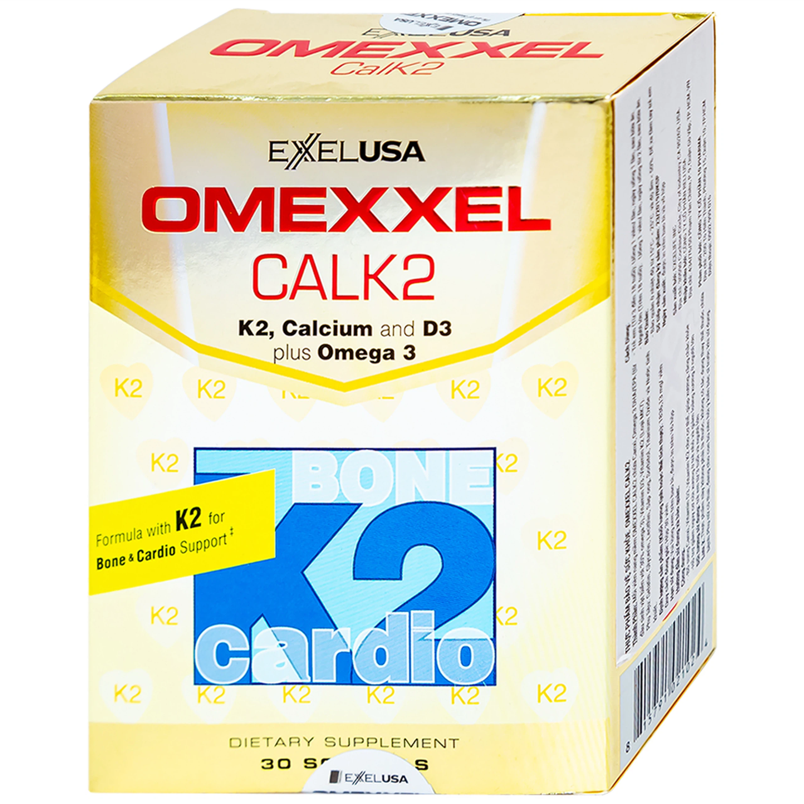 Viên uống Omexxel Calk2 Excelife bổ sung Canxi, Vitamin D3 (3 vỉ x 10 viên)