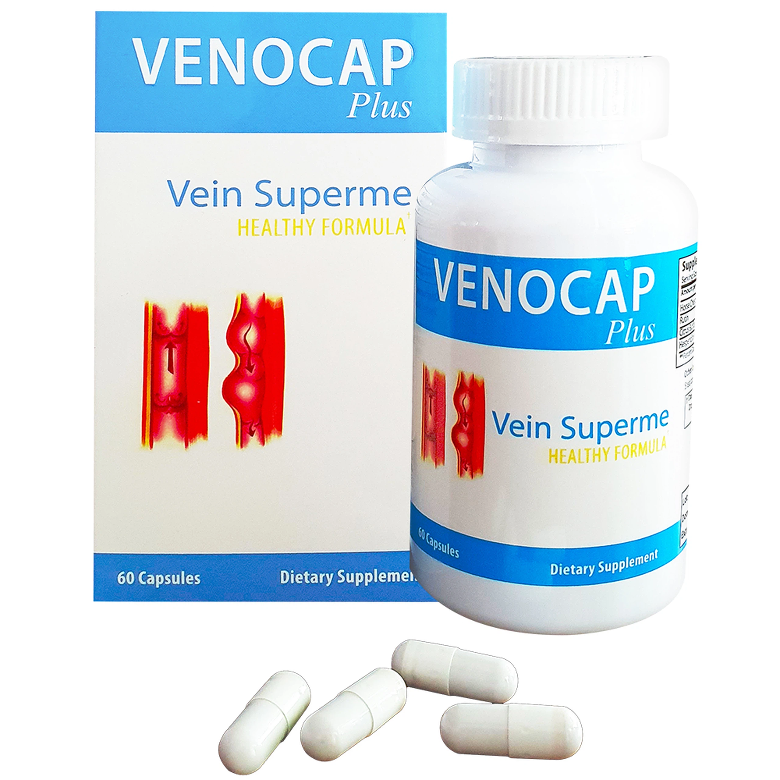 Viên uống Venocap Plus Nature Gift LLC hỗ trợ tăng cường sức bền thành mạch (60 viên)