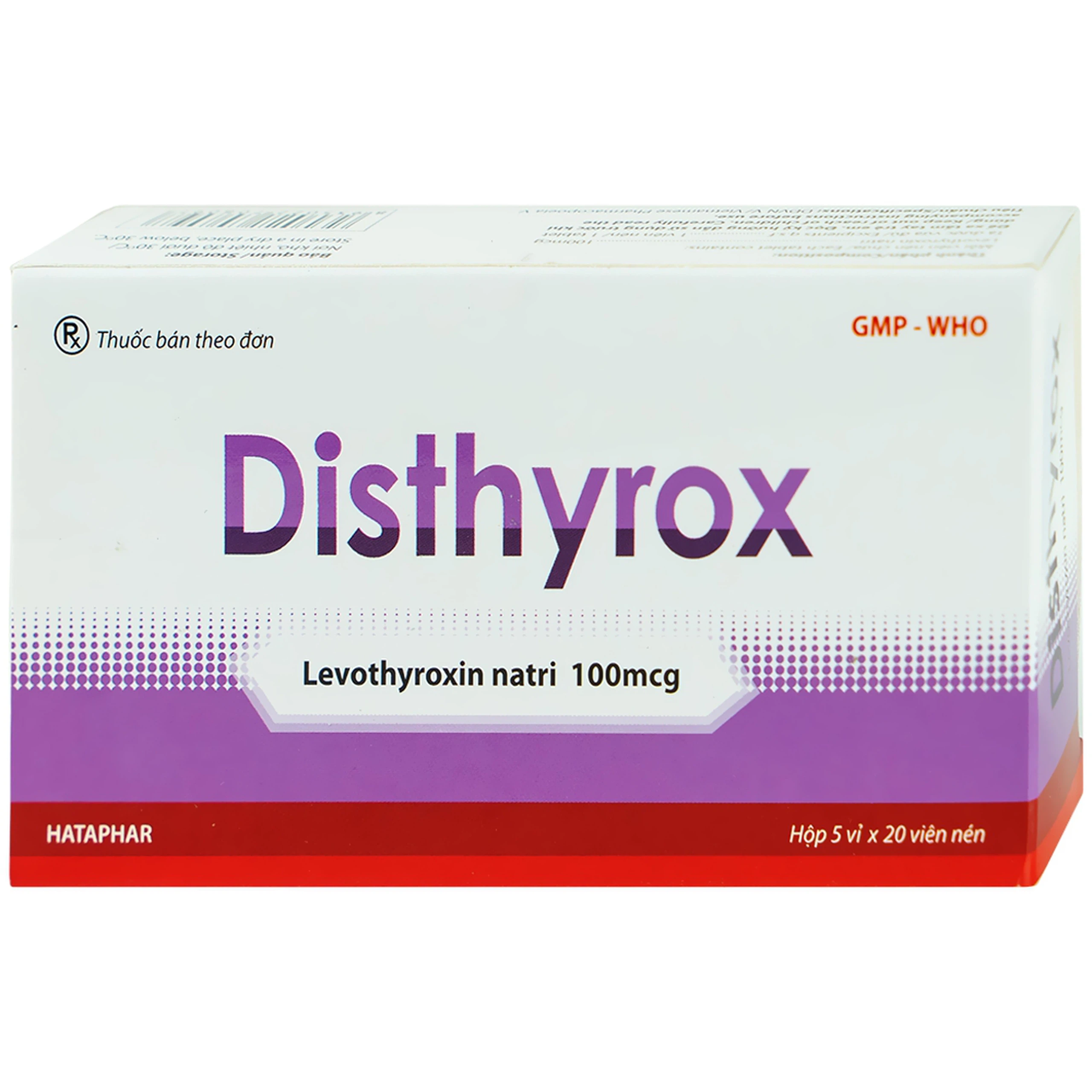 Thuốc Disthyrox Hà Tây điều trị thay thế hoặc bổ sung cho hội chứng suy giáp (100 viên)