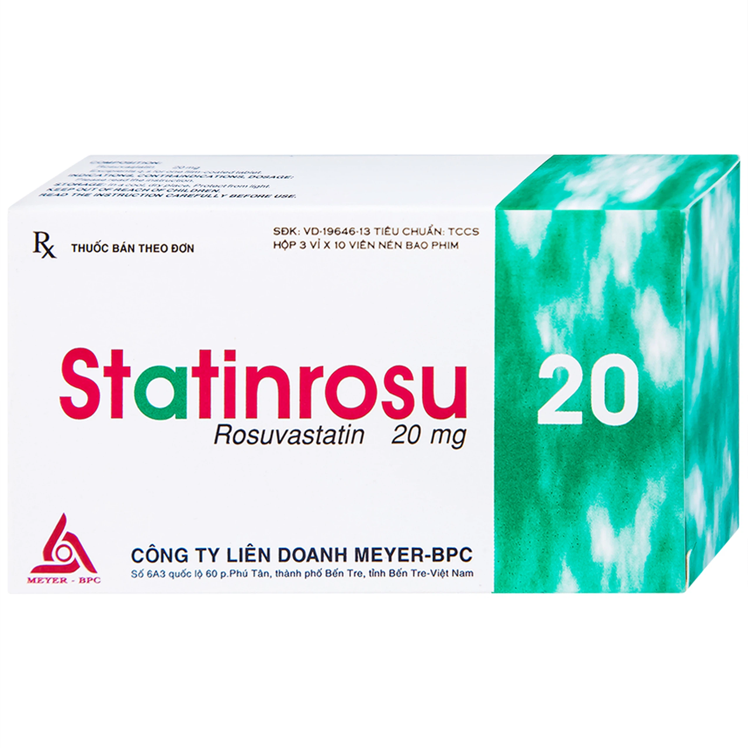 Thuốc Statinrosu 20 Meyer điều trị tăng cholesterol máu nguyên phát (3 vỉ x 10 viên)