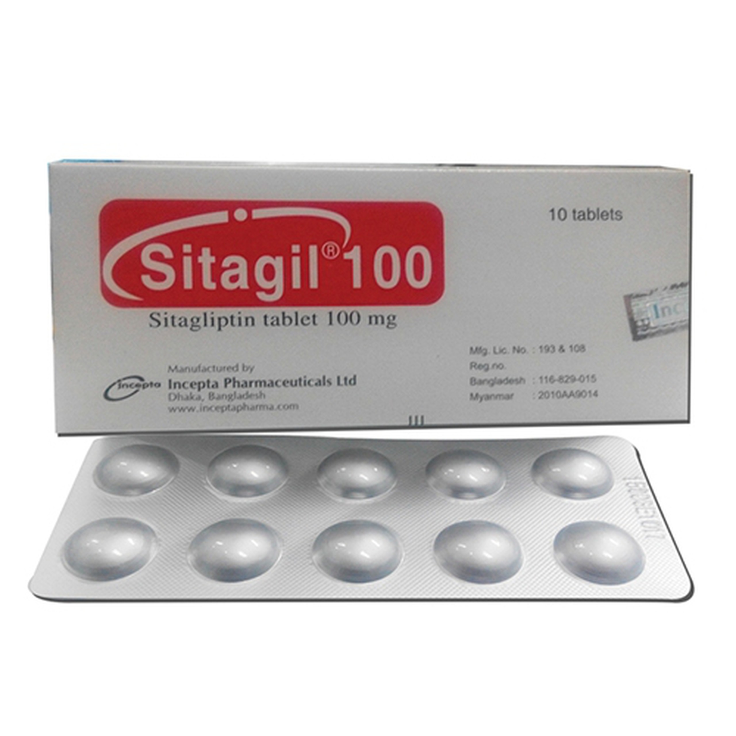Thuốc Sitagil 100 Incepta điều trị đái tháo đường type 2 (3 vỉ x 10 viên)