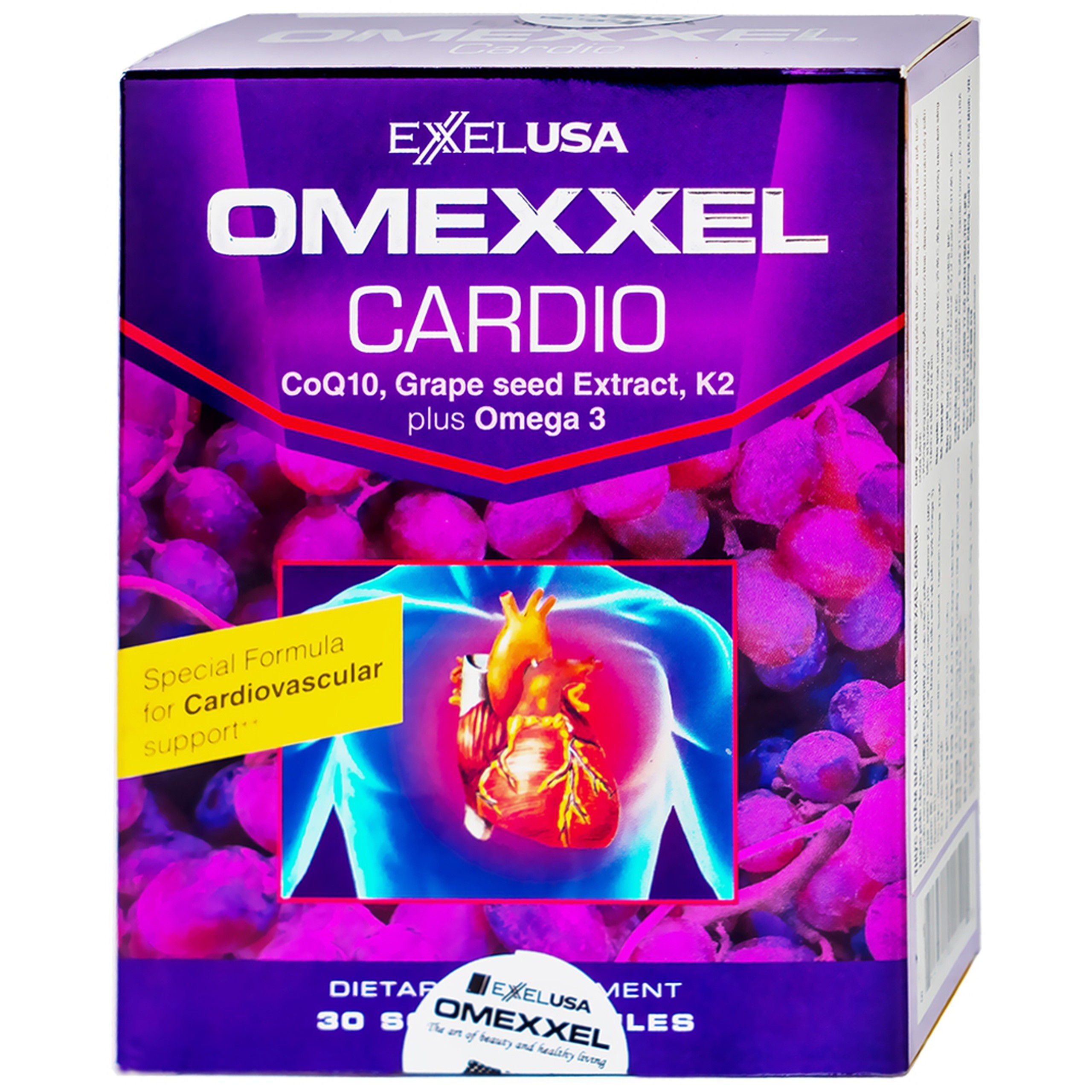 Viên nén Omexxel Cardio Excelife hỗ trợ tăng cường khả năng chống oxy hóa, hạn chế xơ vữa động mạch (3 vỉ x 10 viên)