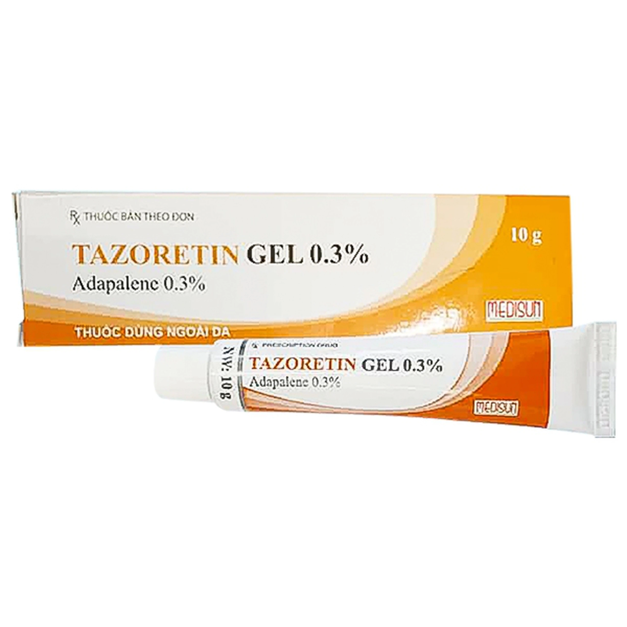 Thuốc dùng ngoài da Tazoretin Gel 0.3% Medisun điều trị mụn trứng cá (10g)