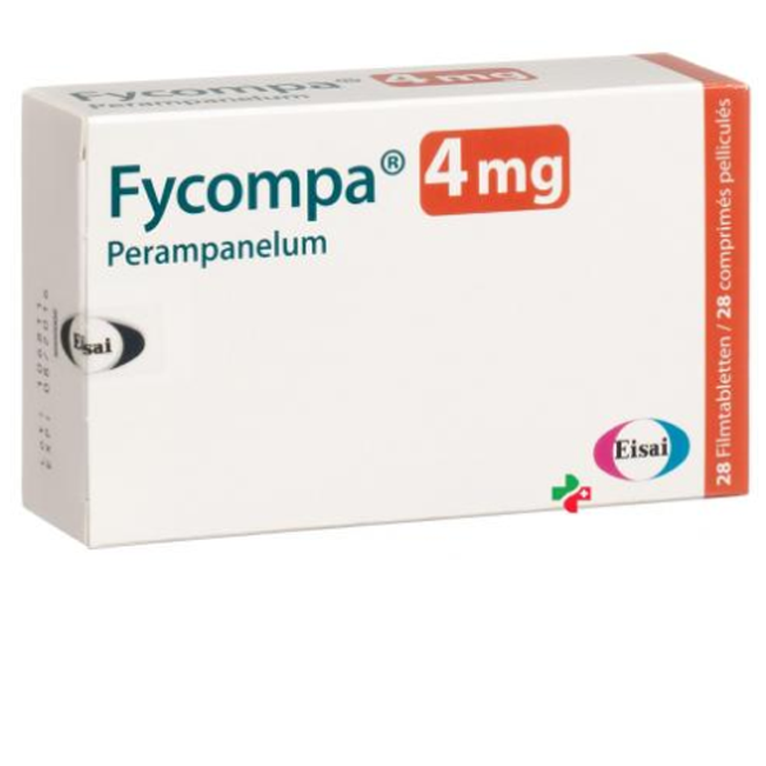Thuốc Fycompa 4mg Eisai điều trị bổ trợ cơn động kinh  (2 vỉ x 14 viên)