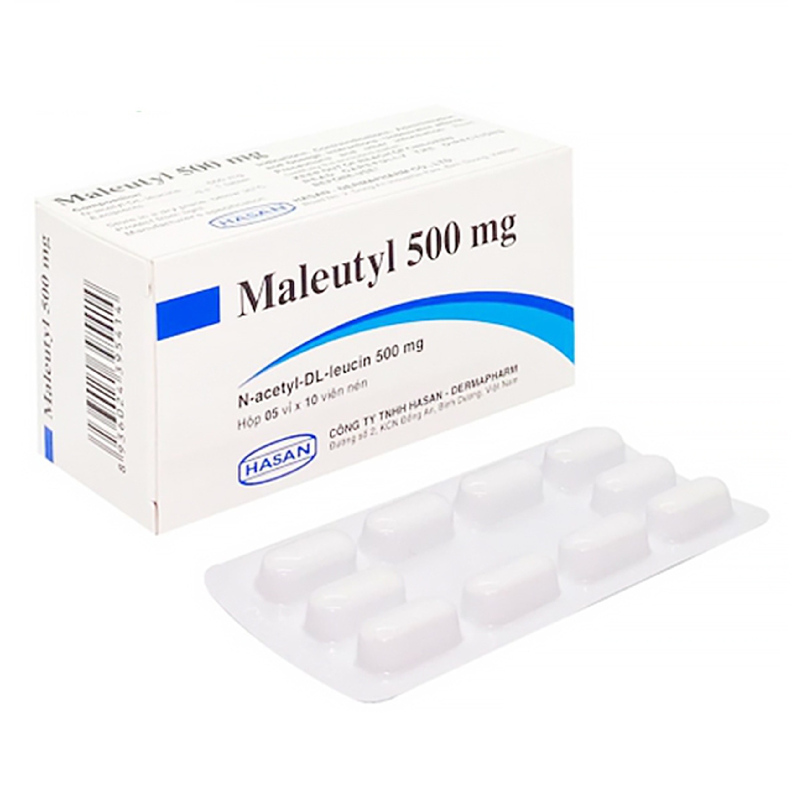 Thuốc Maleutyl 500mg Hasan điều trị cơn chóng mặt (5 vỉ x 10 viên)