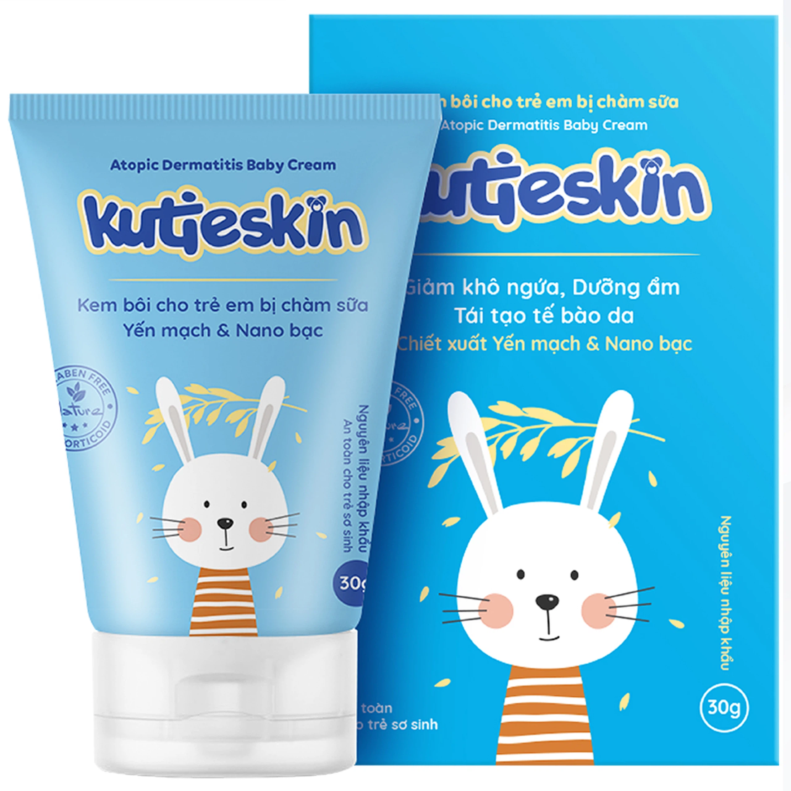 Kem bôi cho trẻ em bị chàm sữa Kutieskin giảm ngứa, kháng viêm, cải thiện bong tróc da (30g)
