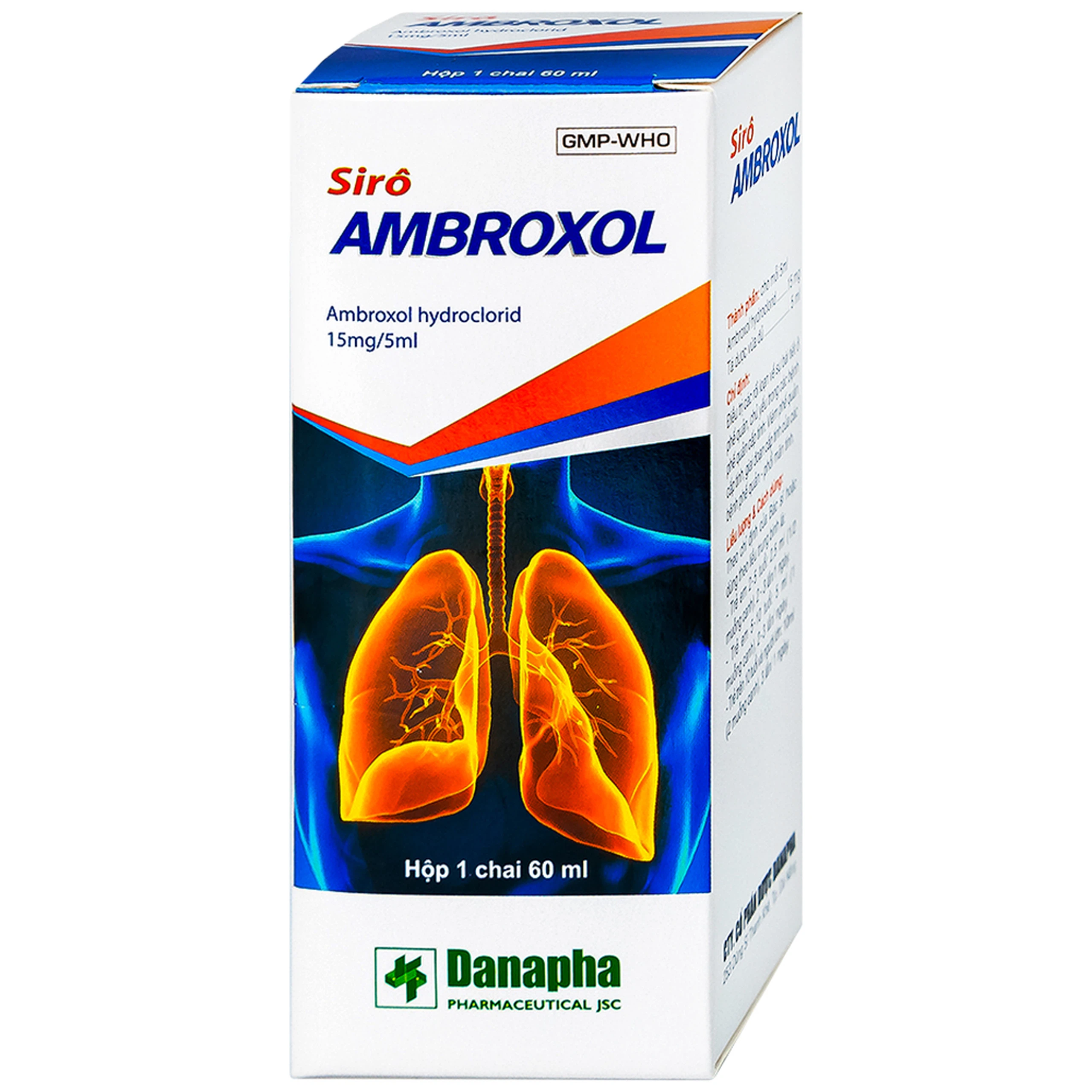 Siro Ambroxol Danapha điều trị viêm phế quản, hen phế quản (60ml)