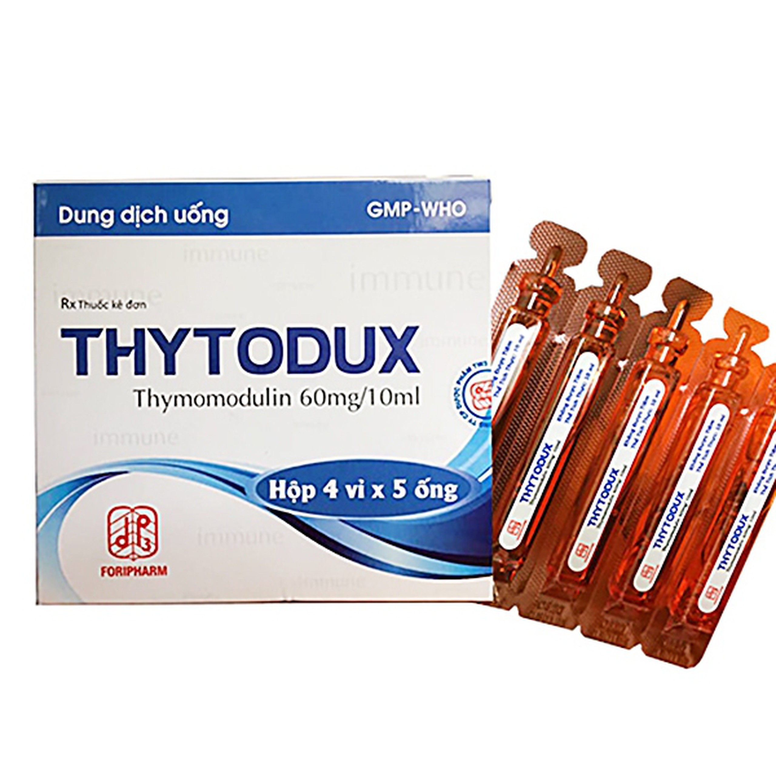 Dung dịch Thytodux hỗ trợ dự phòng tái phát nhiễm khuẩn hô hấp (4 vỉ x 5 ống)