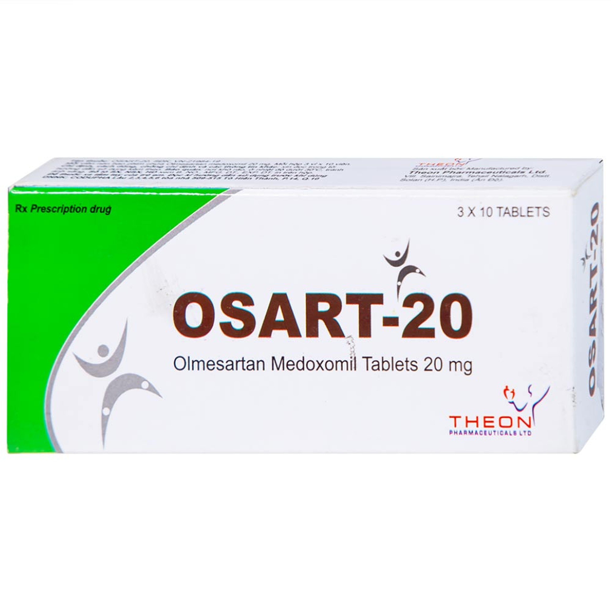 Viên nén Osart-20 Theon Pharma điều trị tăng huyết áp, xơ vữa động mạch (3 vỉ x 10 viên)