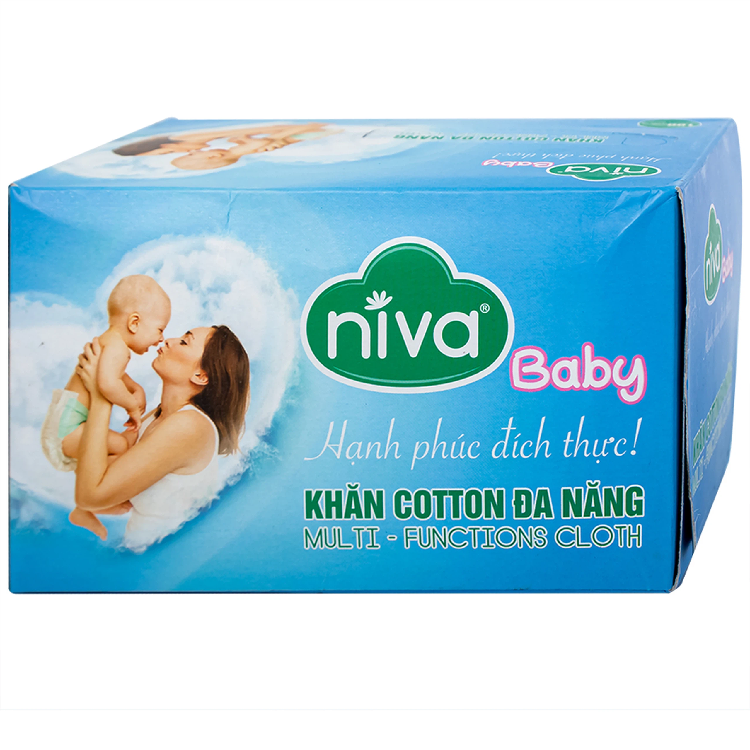 Khăn cotton Niva Baby hỗ trợ chăm sóc trẻ an toàn và tiện lợi (100 miếng)