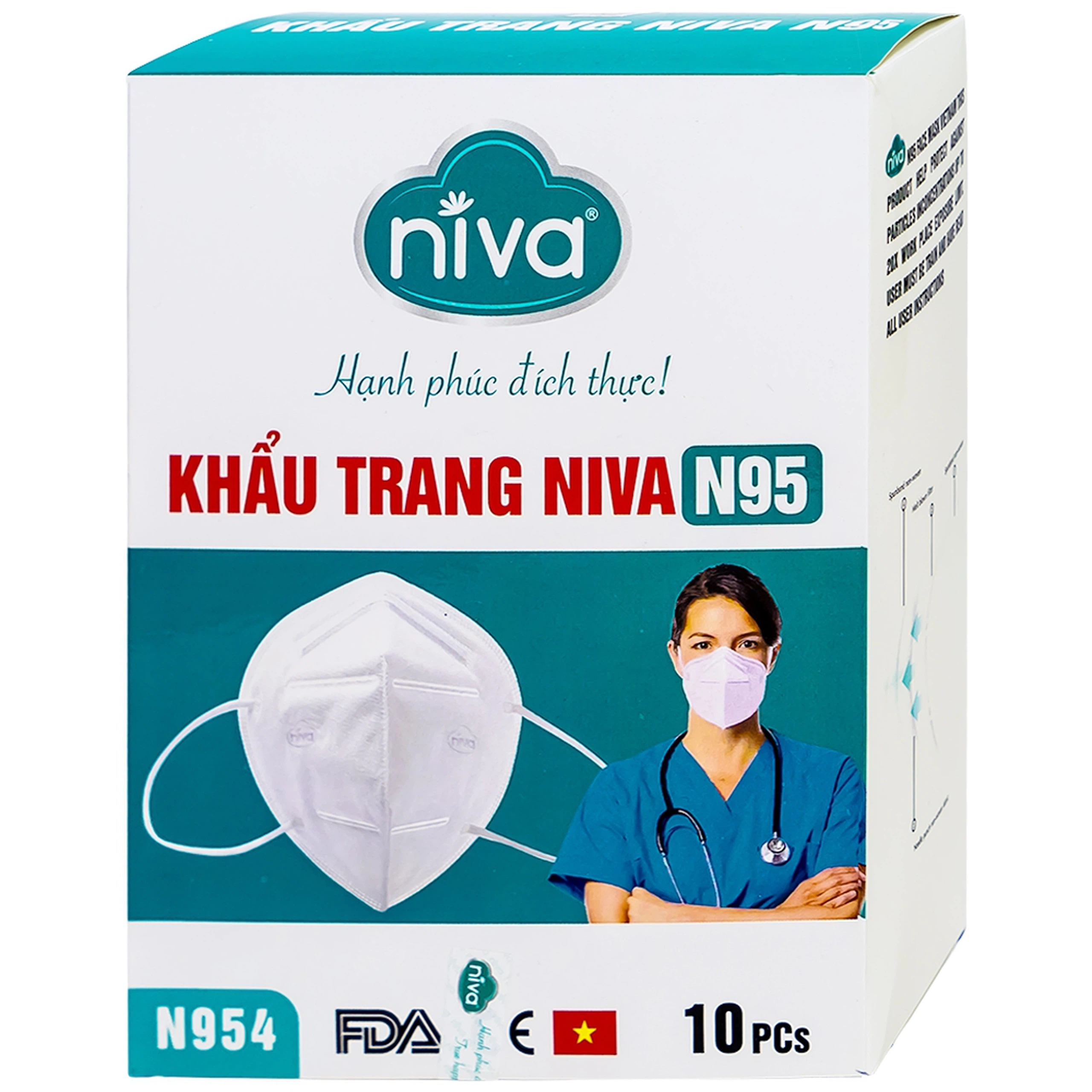 Khẩu trang Niva N95 hỗ trợ ngăn bụi và vi khuẩn (10 cái)