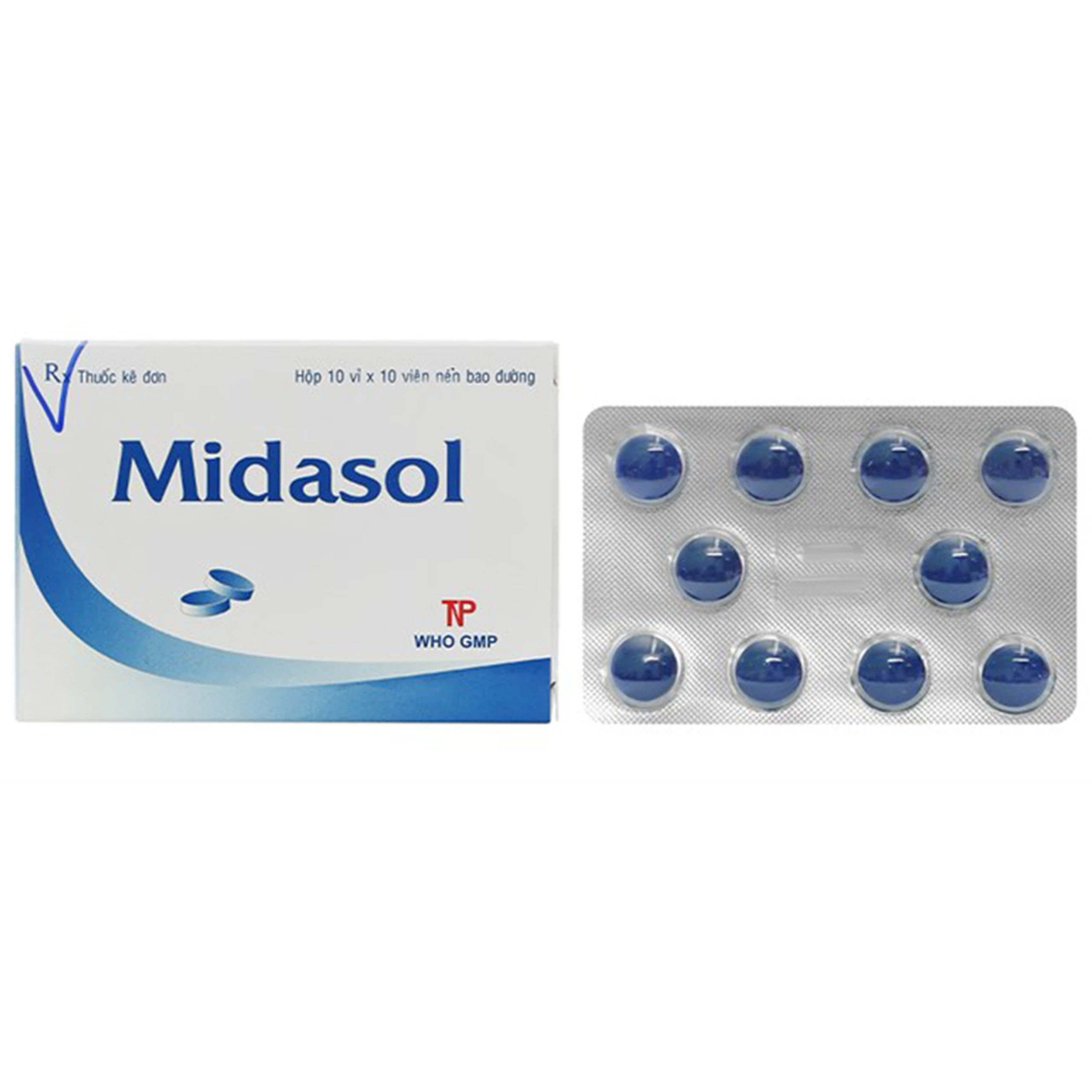 Thuốc Midasol Thành Nam điều trị tình trạng viêm, đau do nhiễm trùng đường tiểu dưới tái phát (10 vỉ x 10 viên)