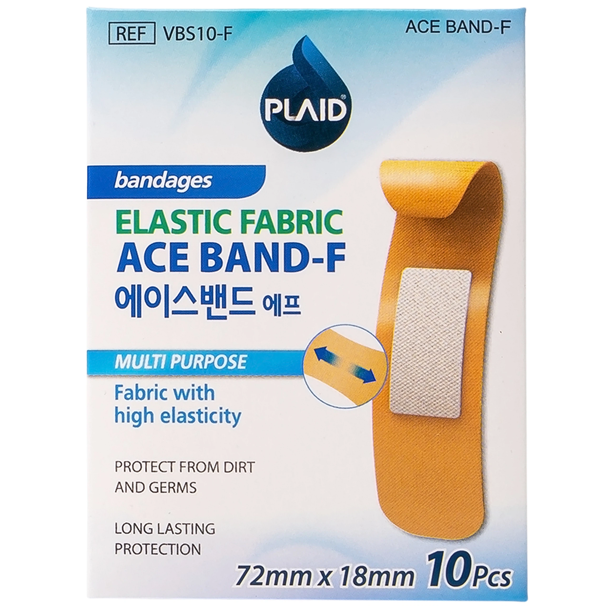 Băng keo cá nhân vải Ace Band-F bảo vệ vết thương hở nhỏ (72mm x 18mm - 10 miếng)