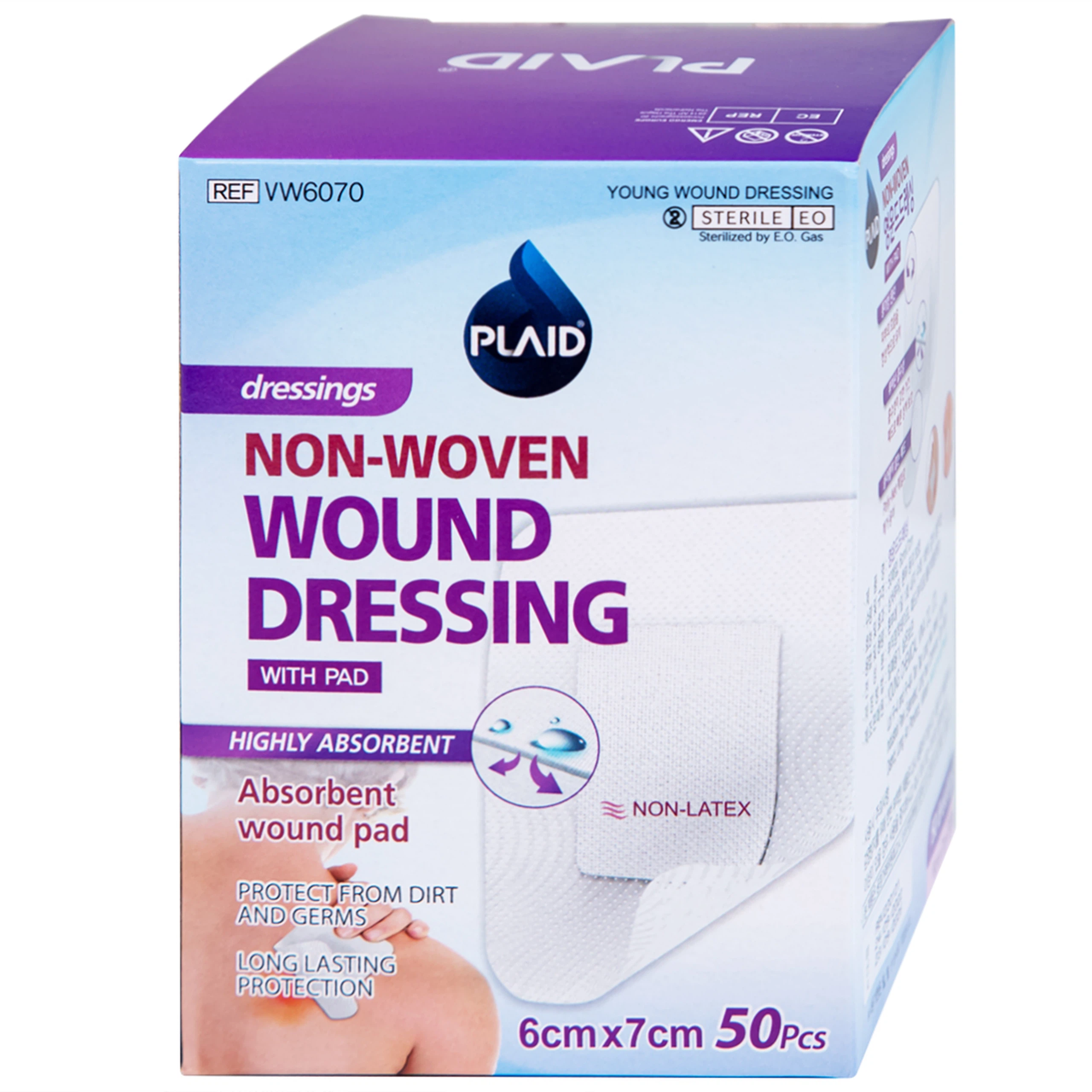 Băng gạc vô trùng Young Wound Dressing hỗ trợ bảo vệ vết thương (6cm x 7cm - 50 miếng)
