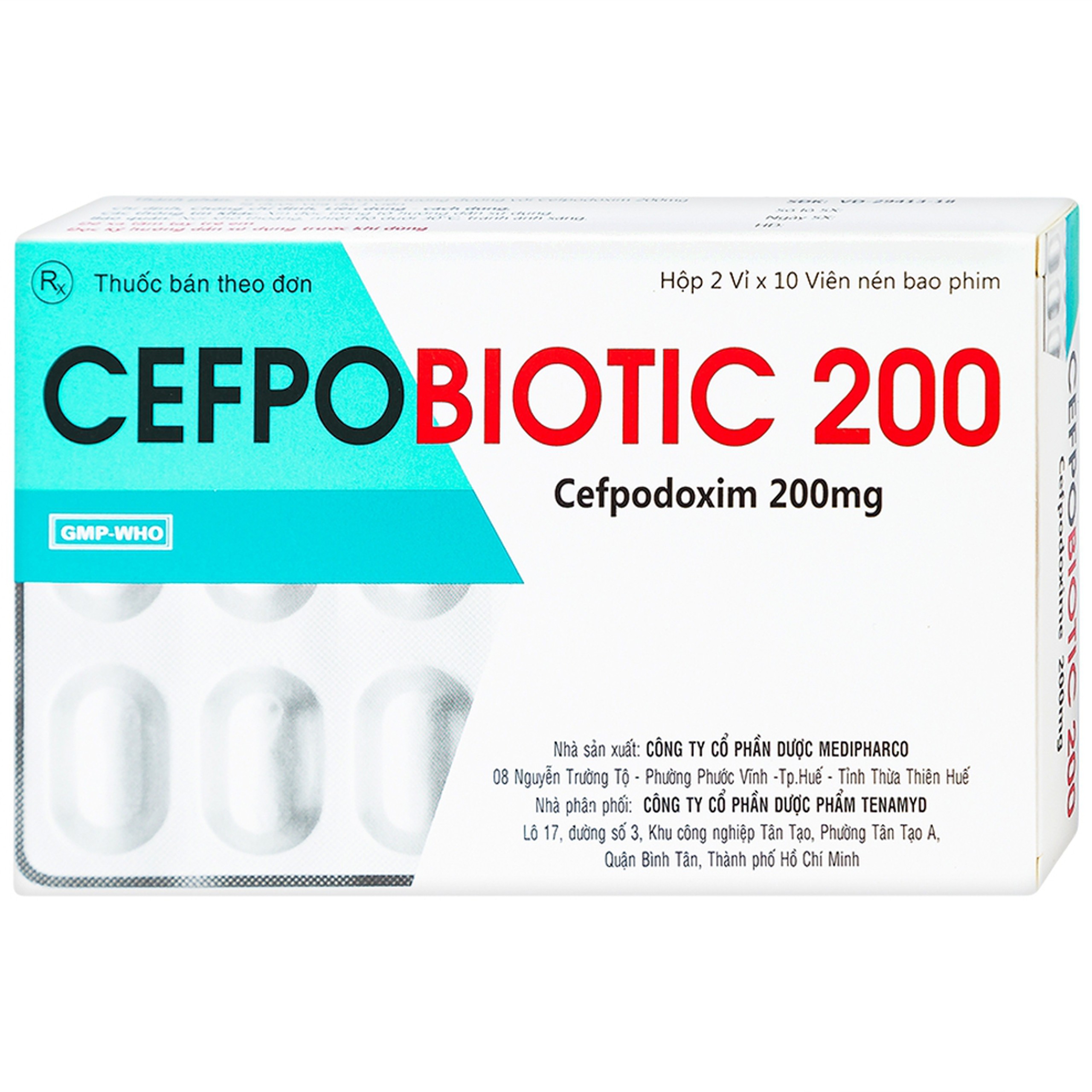 Thuốc Cefpobiotic 200mg Medipharco điều trị nhiễm khuẩn (2 vỉ x 10 viên)