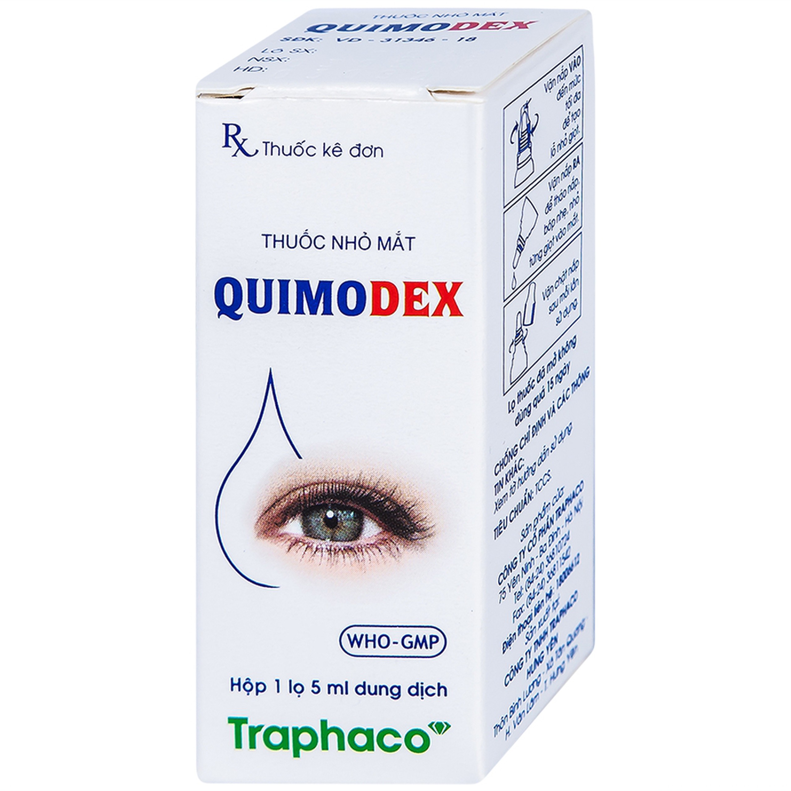 Thuốc nhỏ mắt Quimodex Traphaco điều trị các chứng nhiễm khuẩn mắt (5ml)