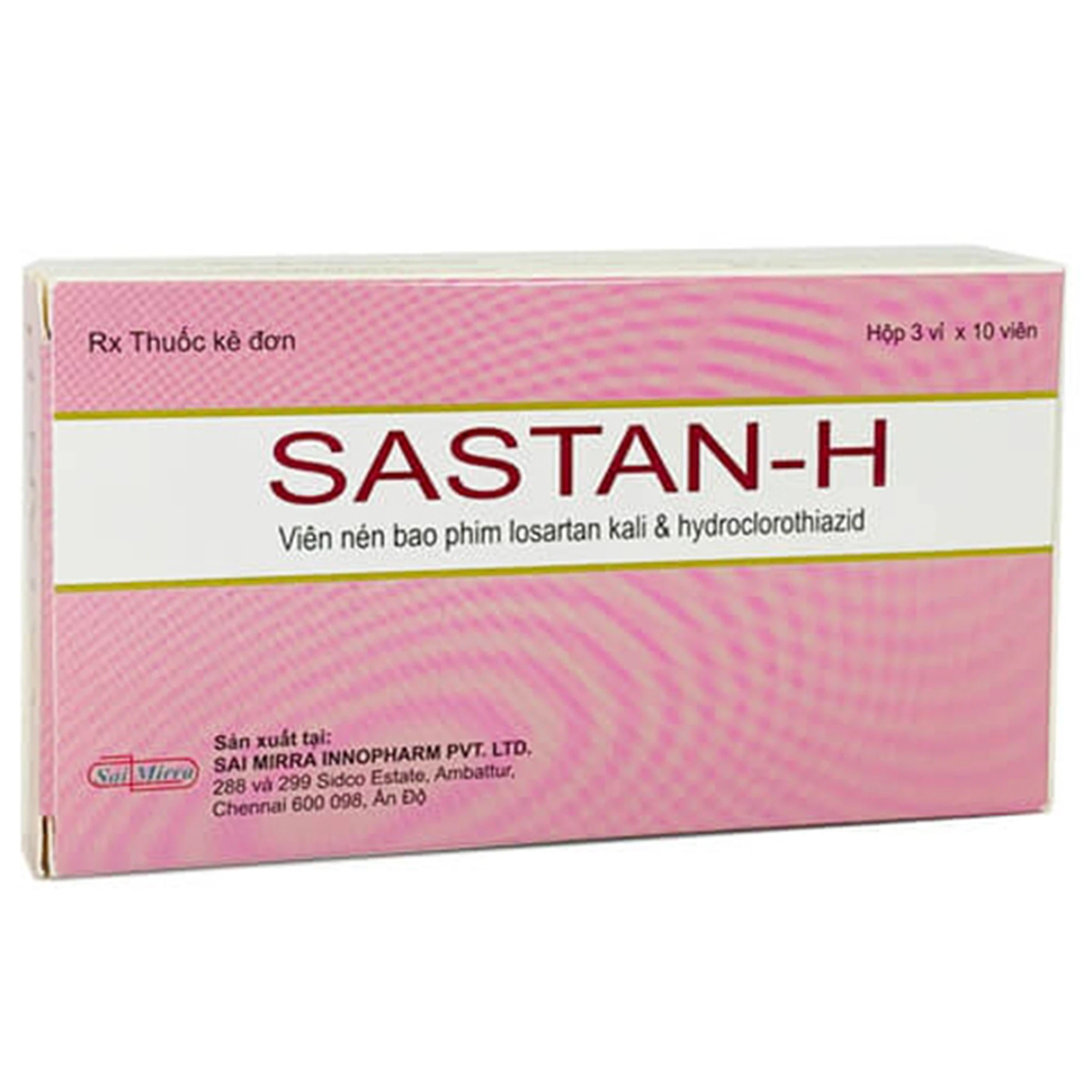Thuốc Sastan-H điều trị tăng huyết áp (3 vỉ x 10 viên)