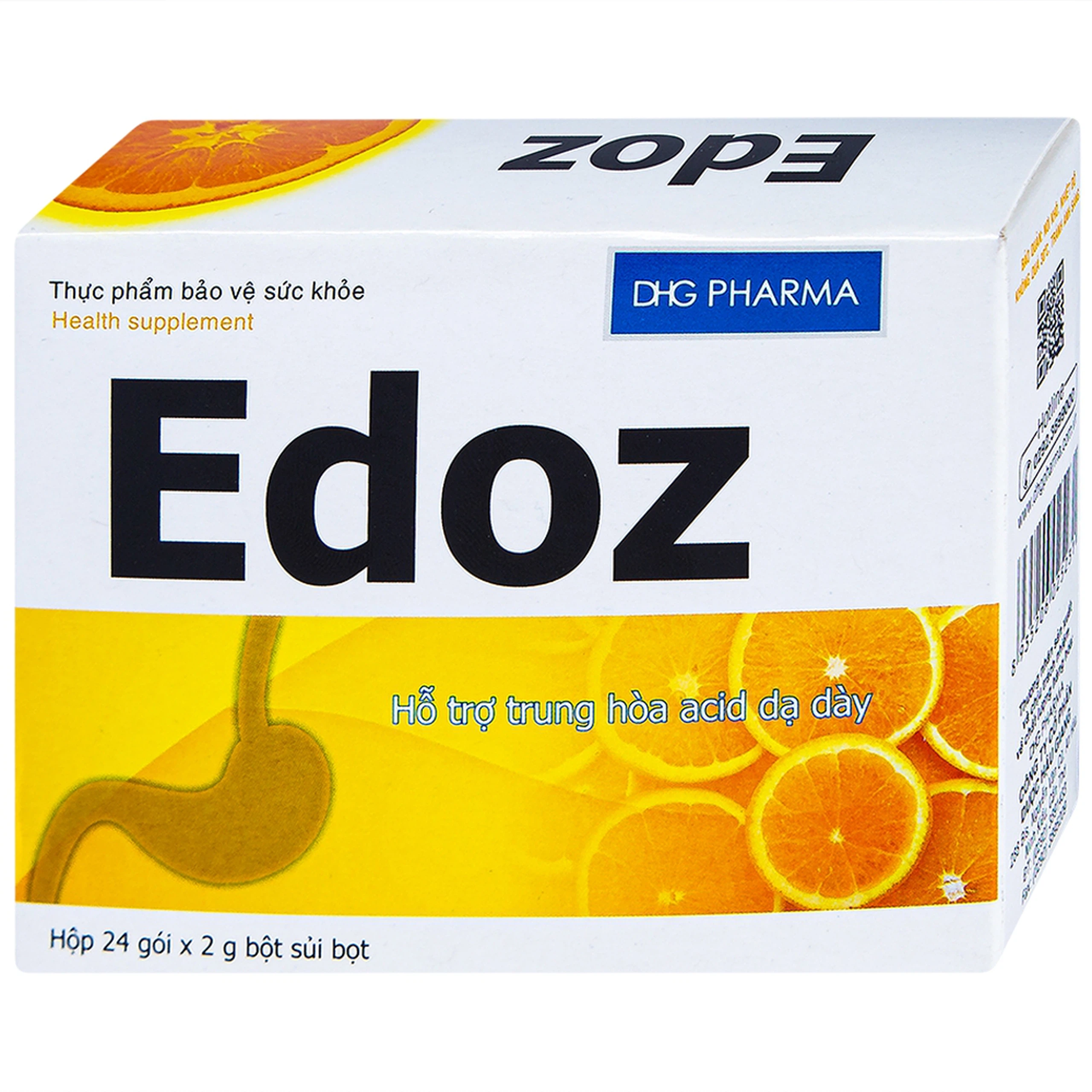 Bột sủi bọt Edoz DHG hỗ trợ trung hòa acid dạ dày (24 gói x 2g)