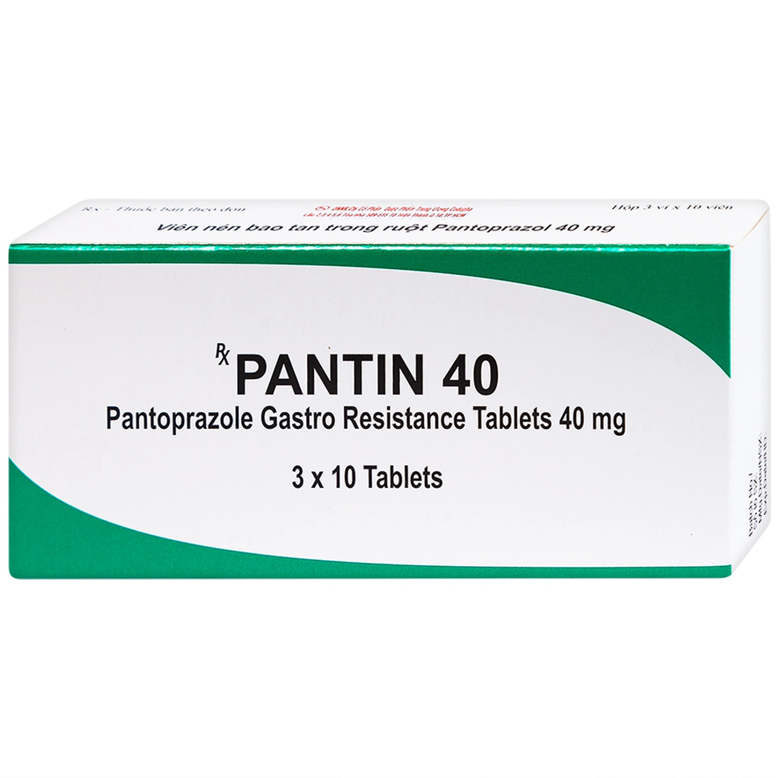 Viên nén Pantin 40 Hetero điều trị viêm loét thực quản (3 vỉ x 10 viên)