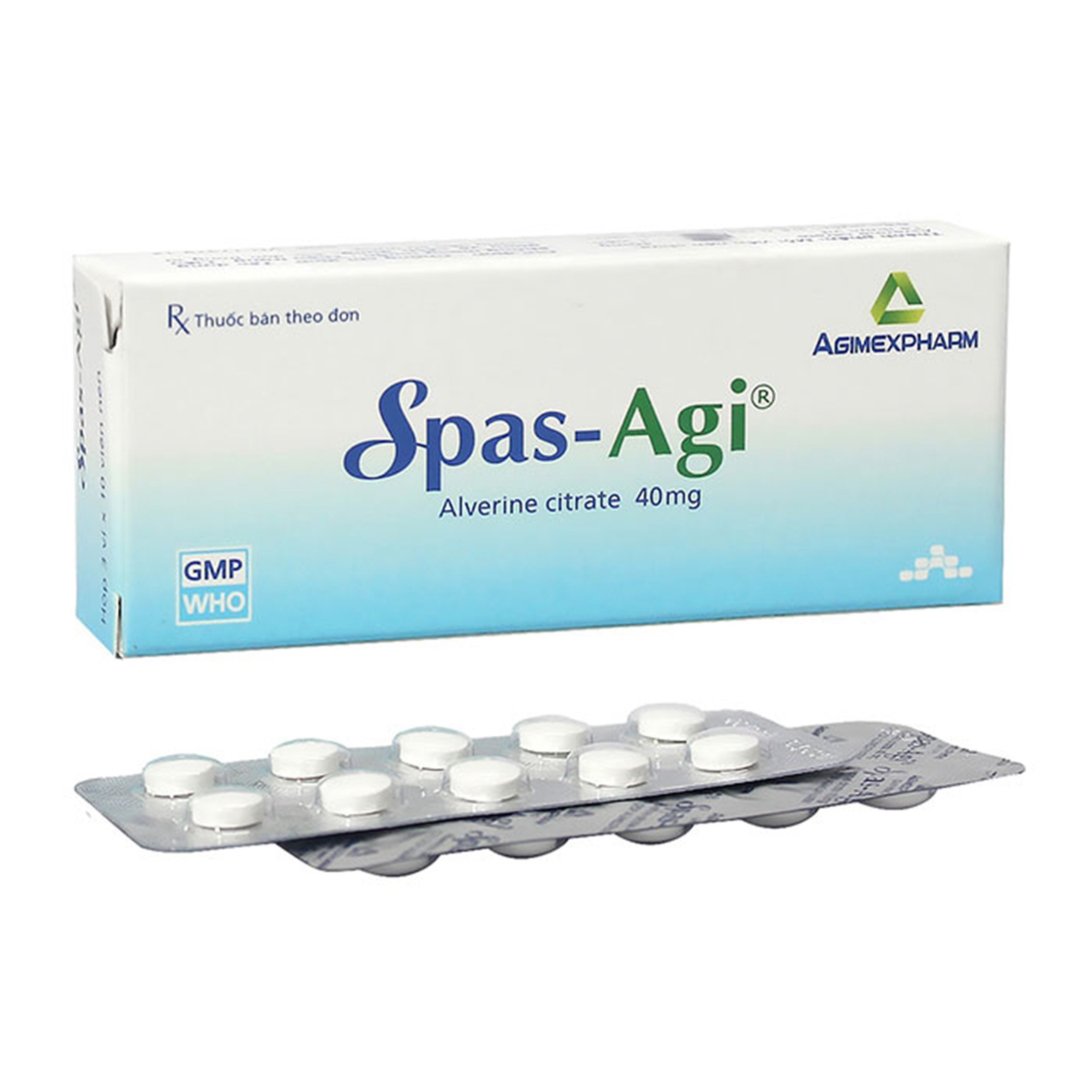 Thuốc Spas-Agi Agimexpharm dùng chống đau do co thắt cơ trơn ở đường tiêu hóa (3 vỉ x 10 viên)