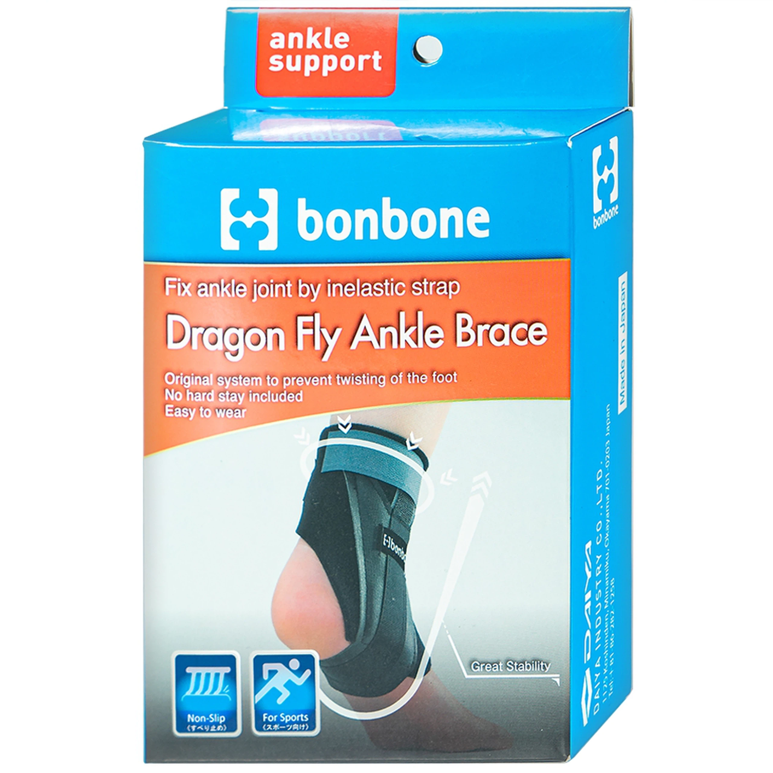 Đai nẹp mắt cá chân trái Bonbone Dragon Fly Ankle Brace size M giảm rung và chấn động khi hoạt động liên tục