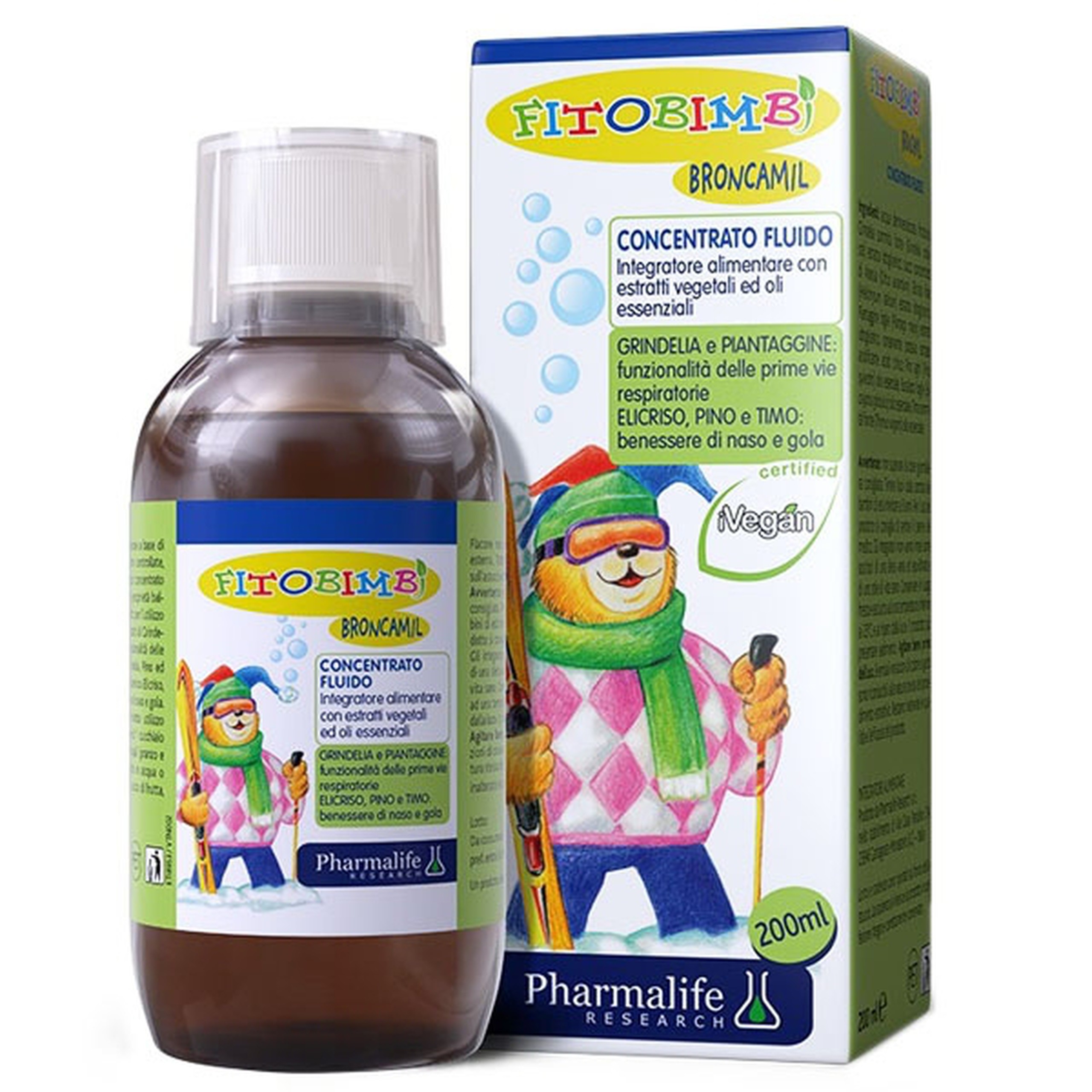 Siro Fitobimbi Broncamil hỗ trợ làm mát họng, dịu họng, thông thoáng đường hô hấp (200ml)