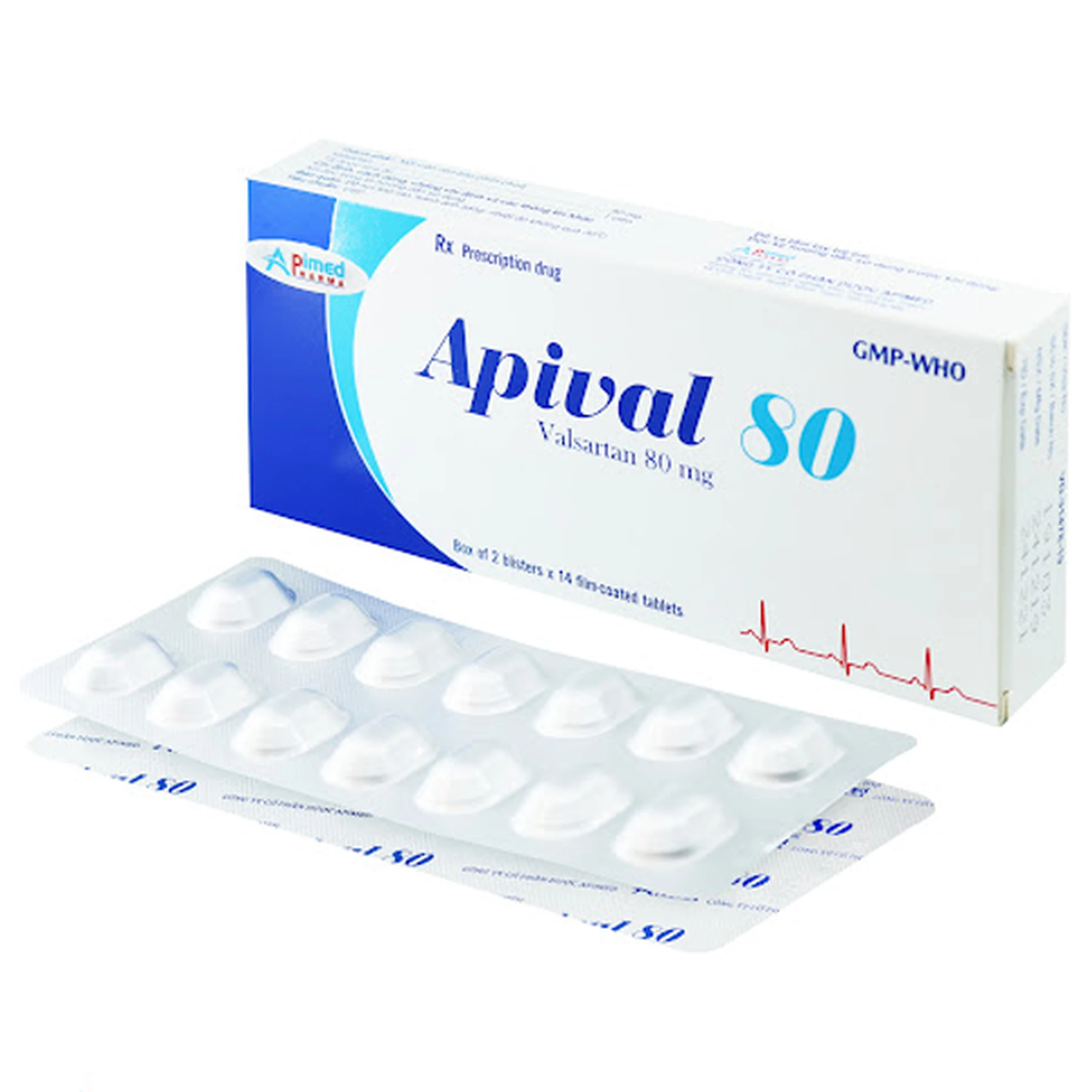 Thuốc Apival 80 Apimed điều trị tăng huyết áp (2 vỉ x 14 viên)