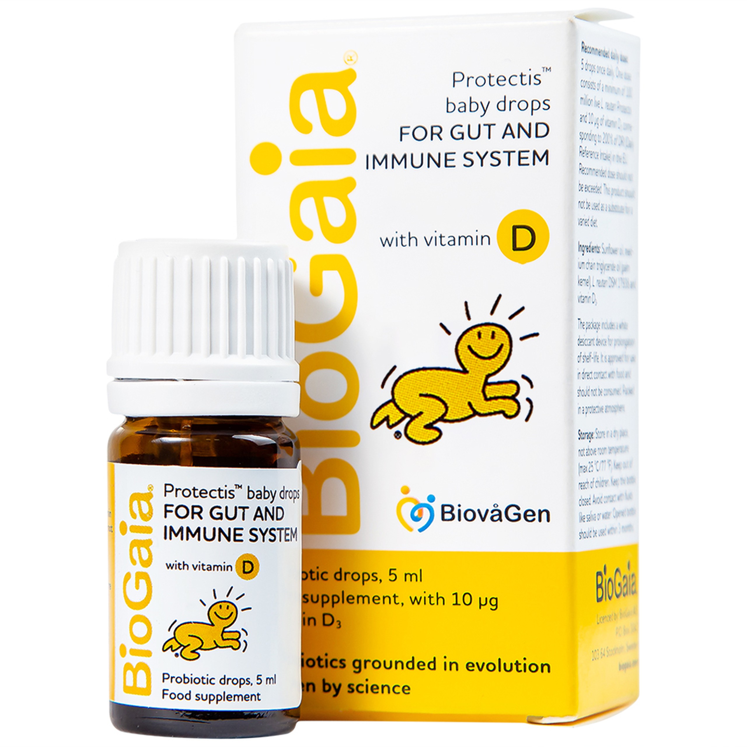 Men vi sinh BioGaia Protectis Baby Drops Vitamin D3 bổ sung lợi khuẩn cho đường tiêu hóa và vitamin D (5ml)