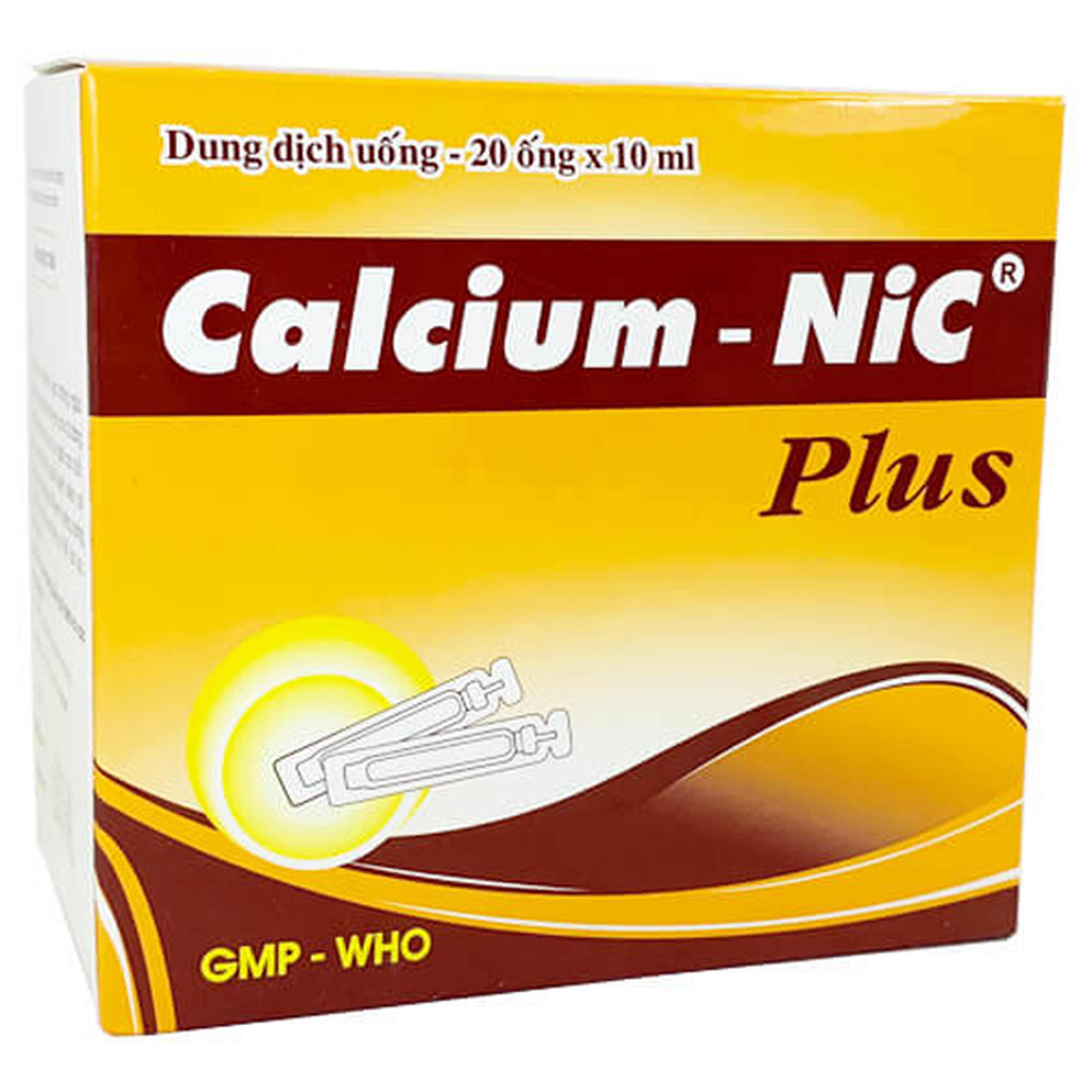 Dung dịch uống Calcium - NiC Plus bổ sung, phòng ngừa thiếu Canxi (20 ống x 10ml)
