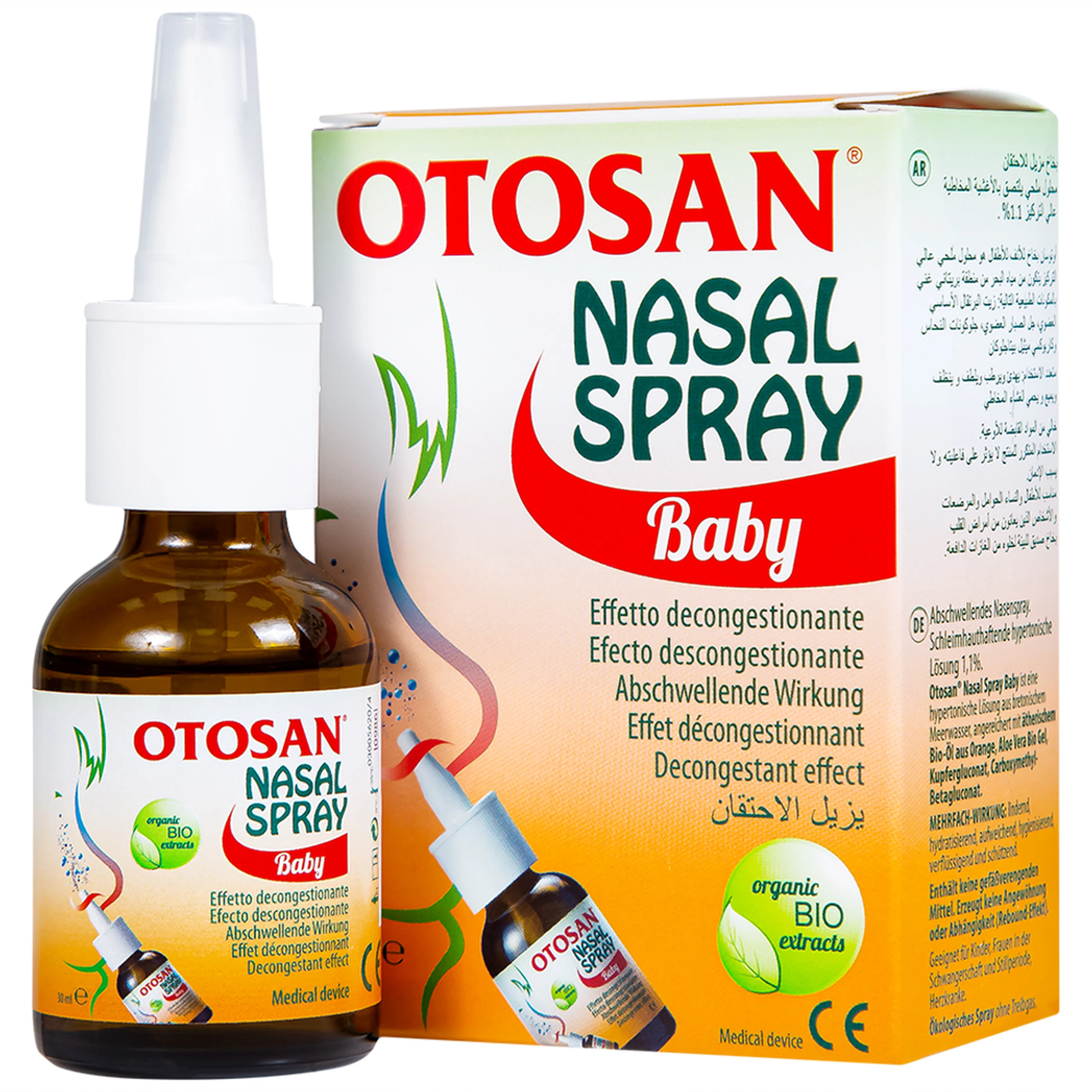 Xịt mũi trẻ em Otosan Nasal Spray Baby làm sạch sâu các hốc mũi, thông thoáng mũi (30ml)