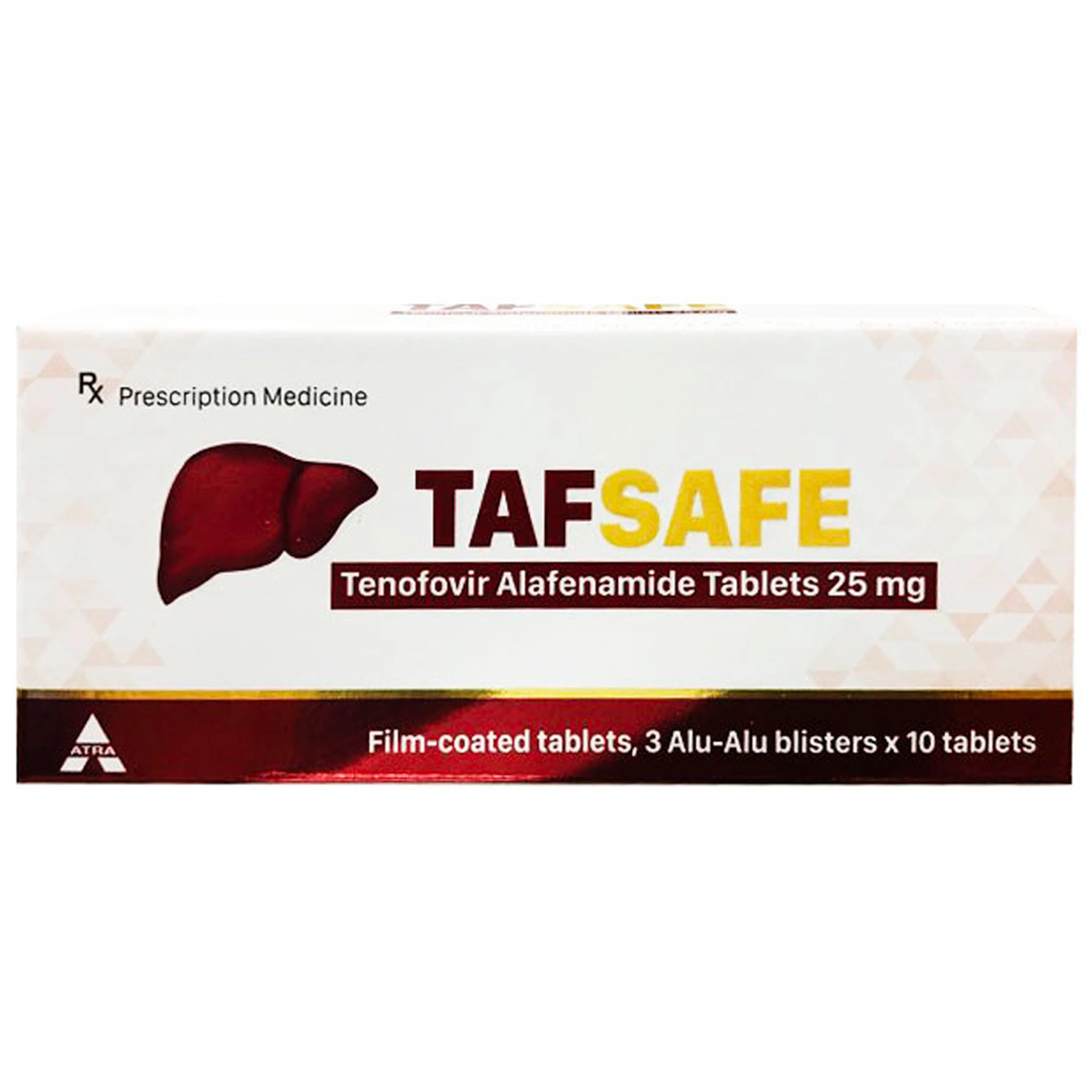 Thuốc Tafsafe 25mg Atra điều trị trường hợp nhiễm virus (3 vỉ x 10 viên) 