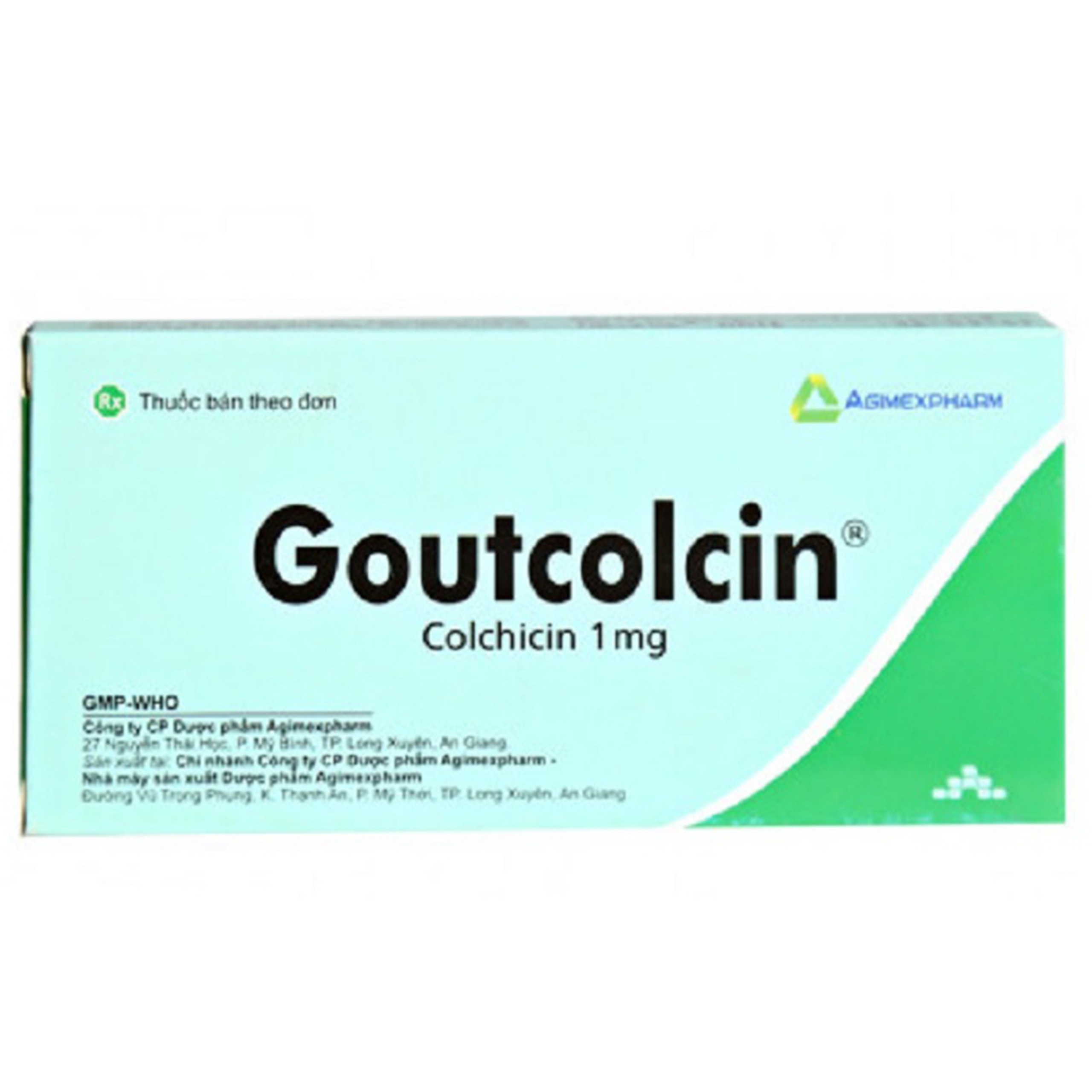Thuốc Goutcolcin Agimexpharm điều trị đợt cấp của bệnh gút (2 vỉ x 20 viên)