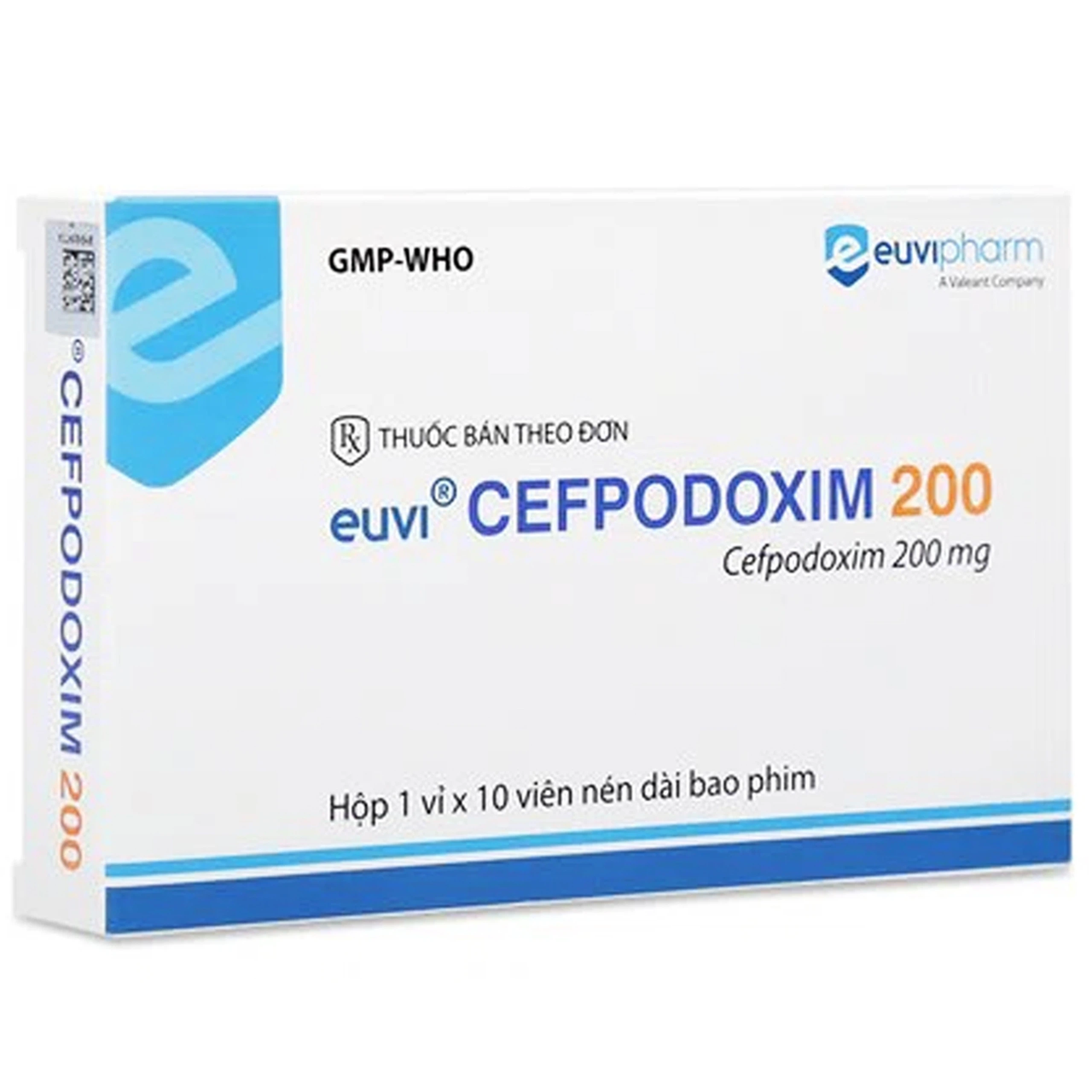 Thuốc Cefpodoxim 200mg Euvipharm điều trị nhiễm khuẩn (1 vỉ x 10 viên)