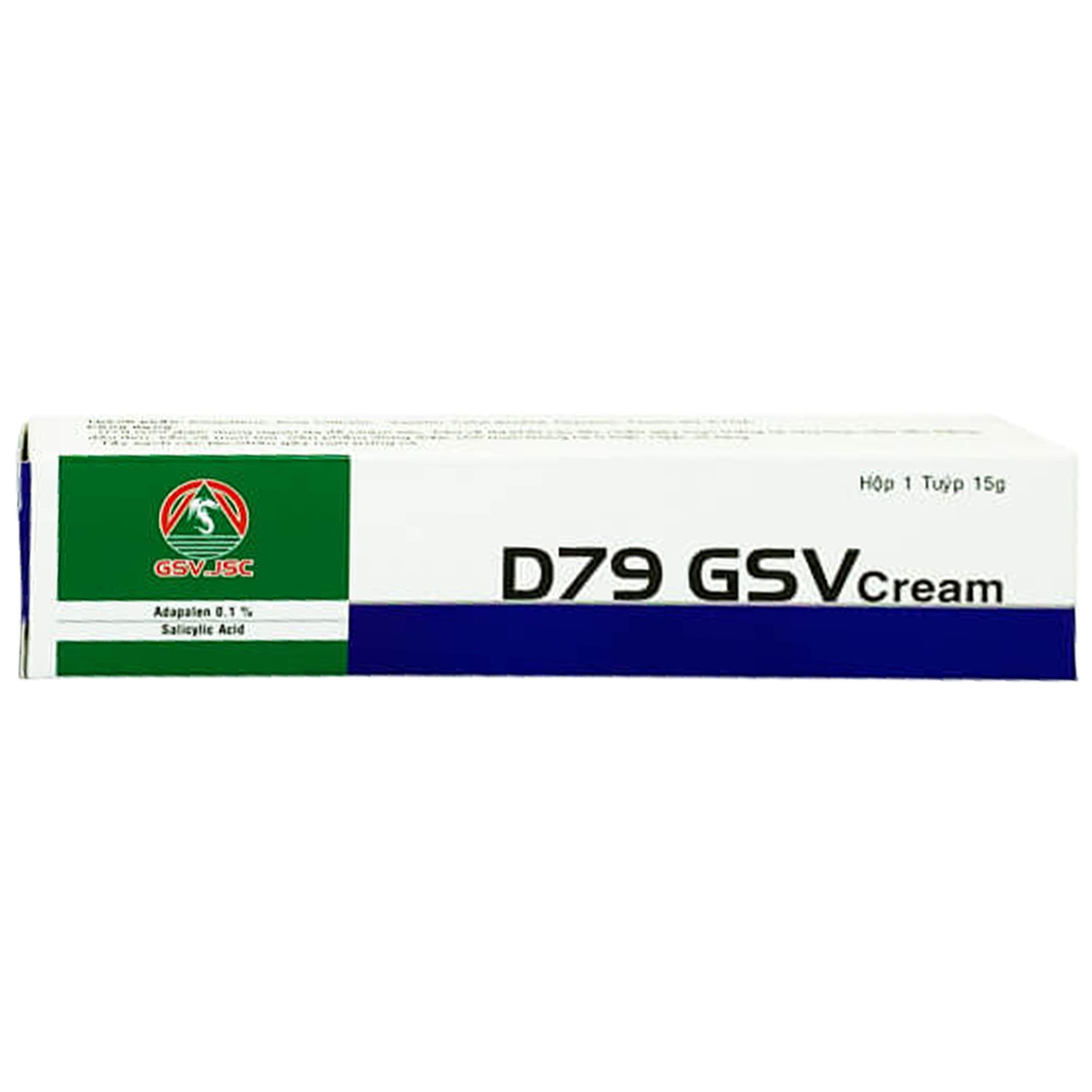 Kem bôi da D79 GSV Cream 15g hỗ trợ điều trị mụn đầu trắng, đầu đen, sẩn và mụn mủ