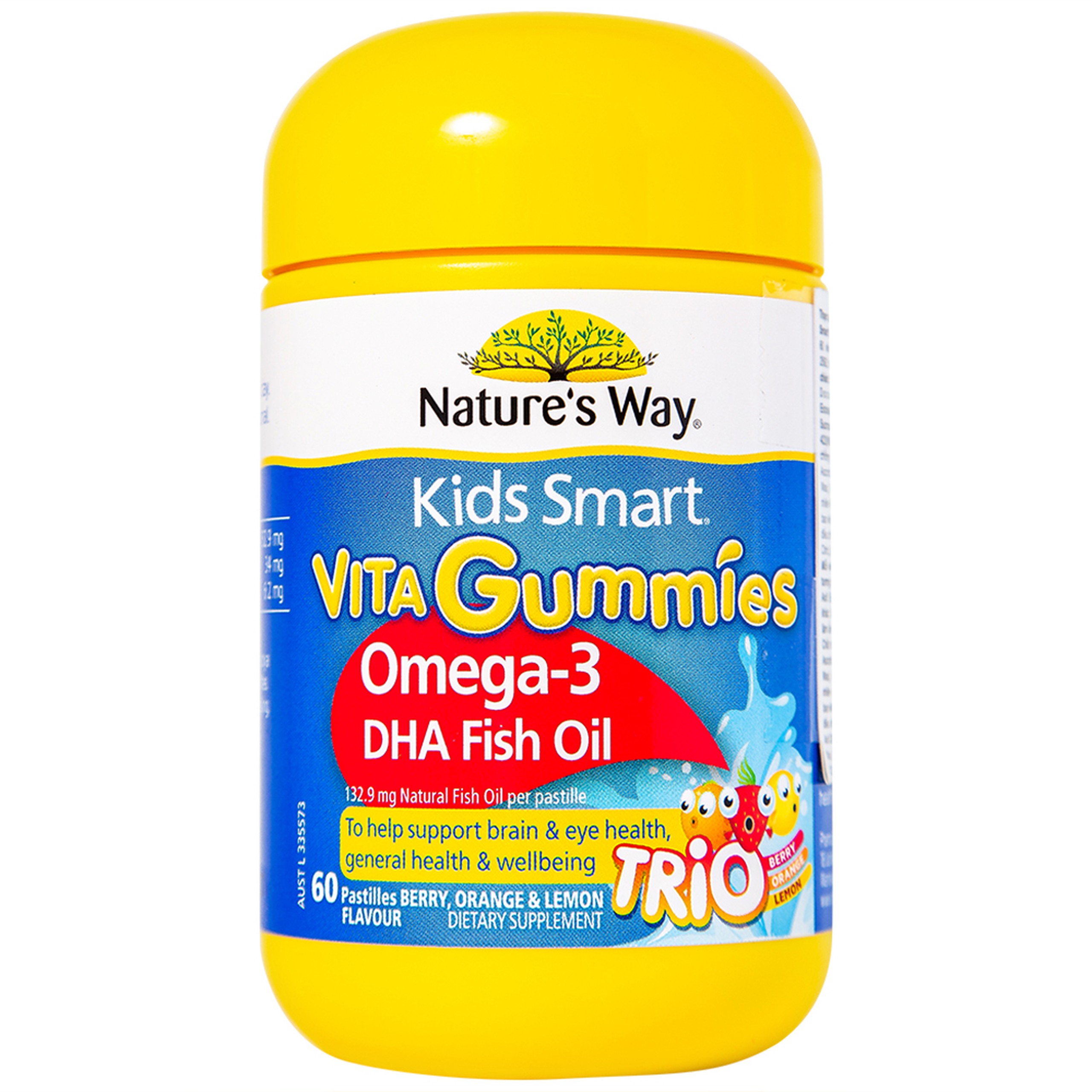 Viên nhai Nature's Way Kids Smart Vita Gummies Omega-3 DHA Fish Oil hỗ trợ tăng cường sức khỏe (60 viên)