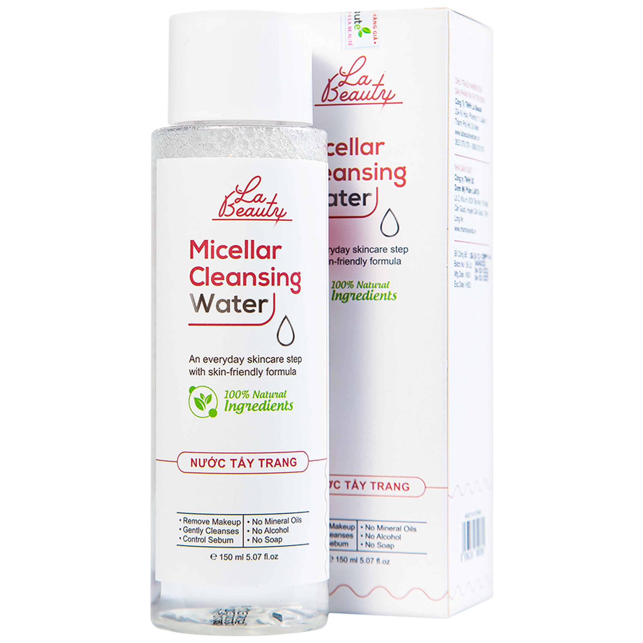 Nước tẩy trang Micellar Cleansing Water La Beauty làm sạch sâu, loại bỏ bụi bẩn (150ml)