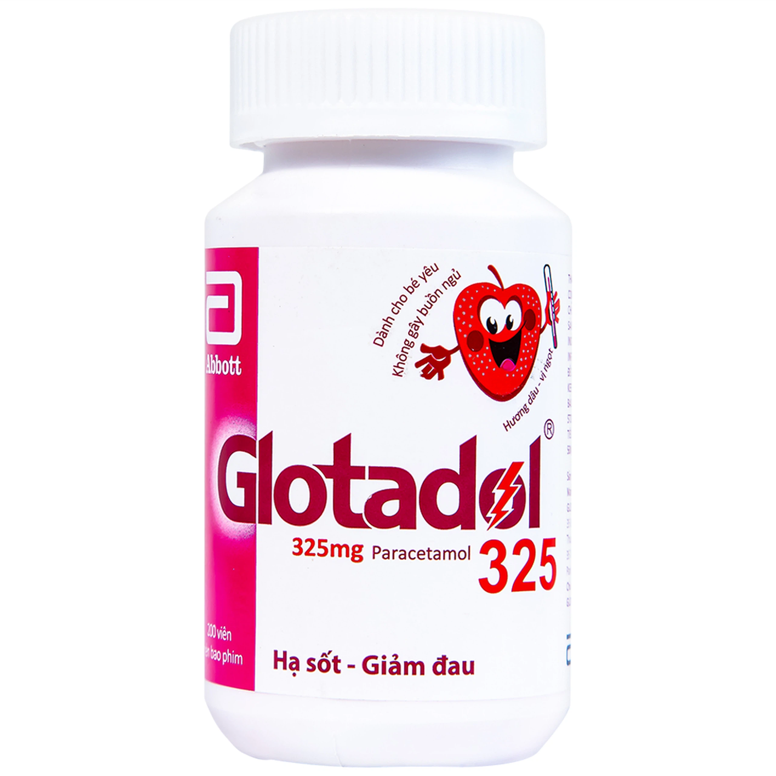 Thuốc Glotadol 325 Abbott hỗ trợ hạ sốt và giảm đau (200 viên)