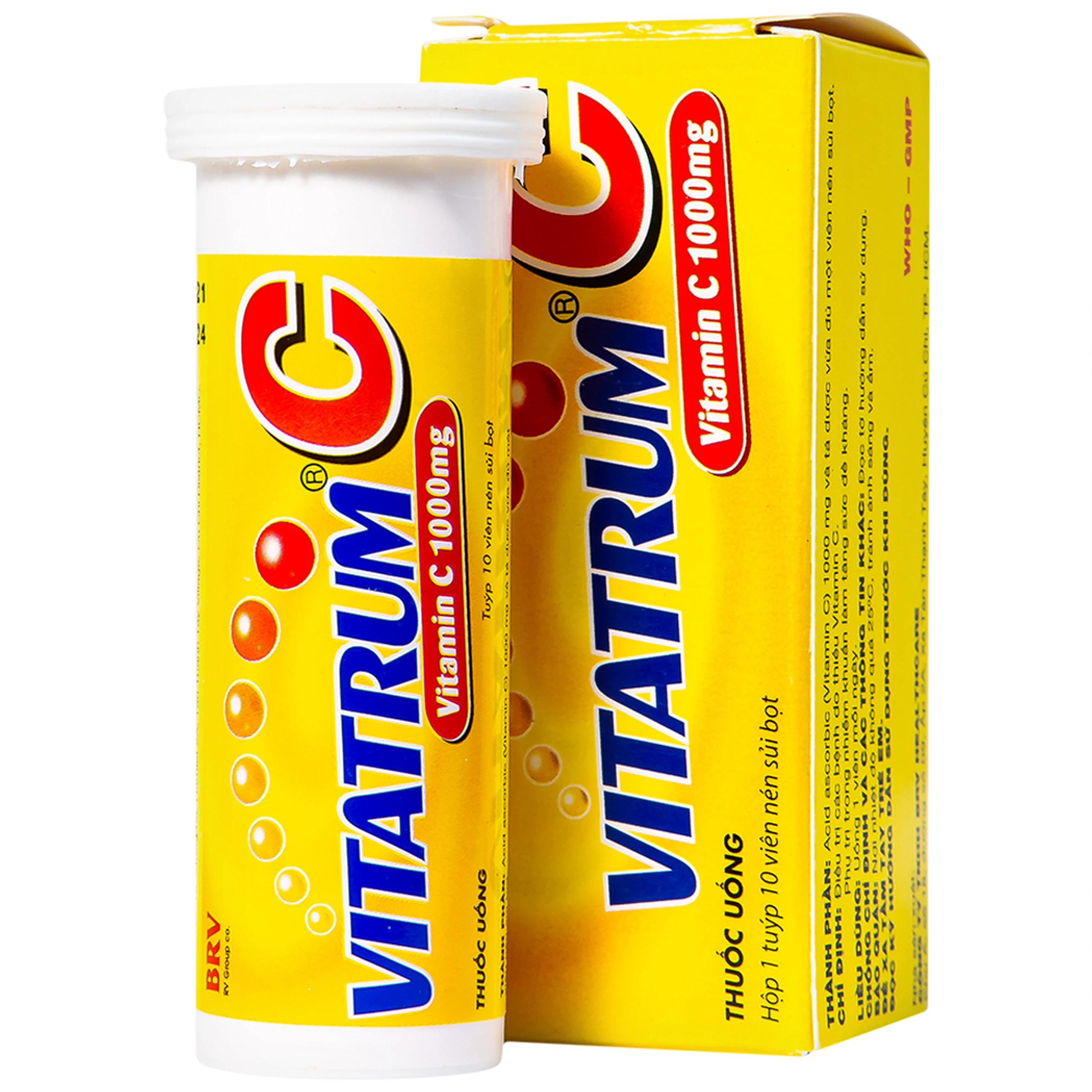 Viên sủi Vitatrum C BRV điều trị các bệnh do thiếu vitamin C (10 viên)