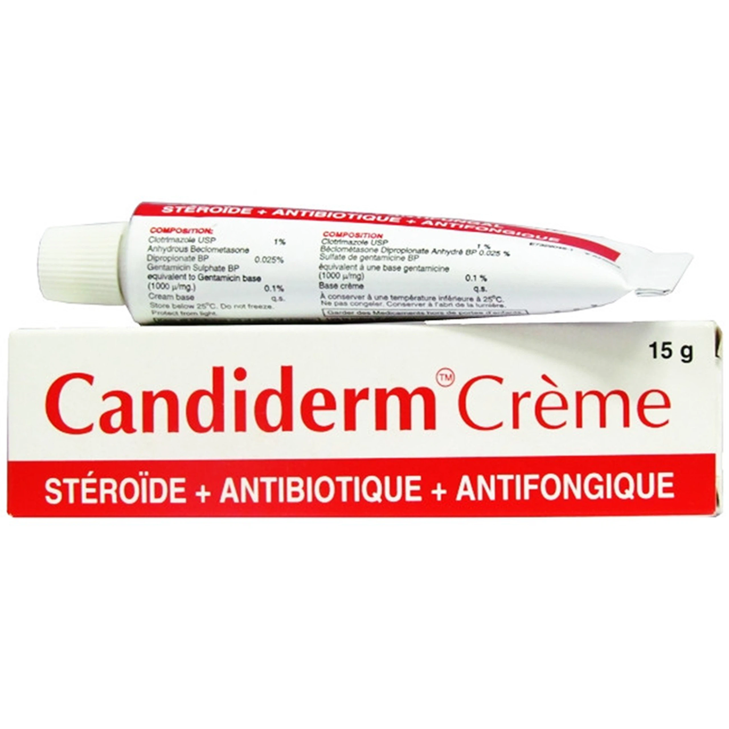 Kem bôi Candiderm Crème Glenmark điều trị nhiễm trùng da (15g)