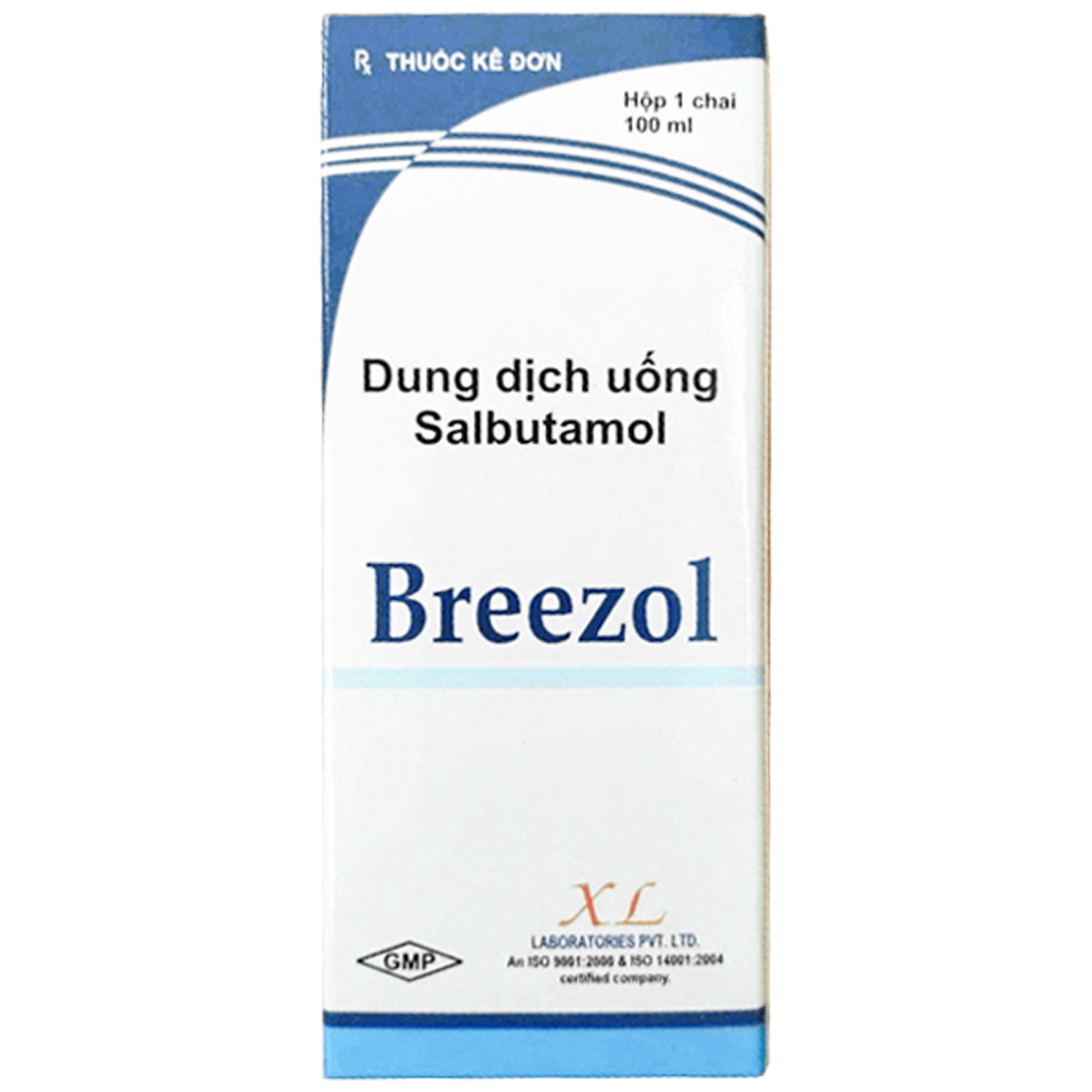 Dung dịch uống Salbutamol Breezol 100ml XL Laboratories ngăn ngừa, điều trị chứng co thắt phế quản