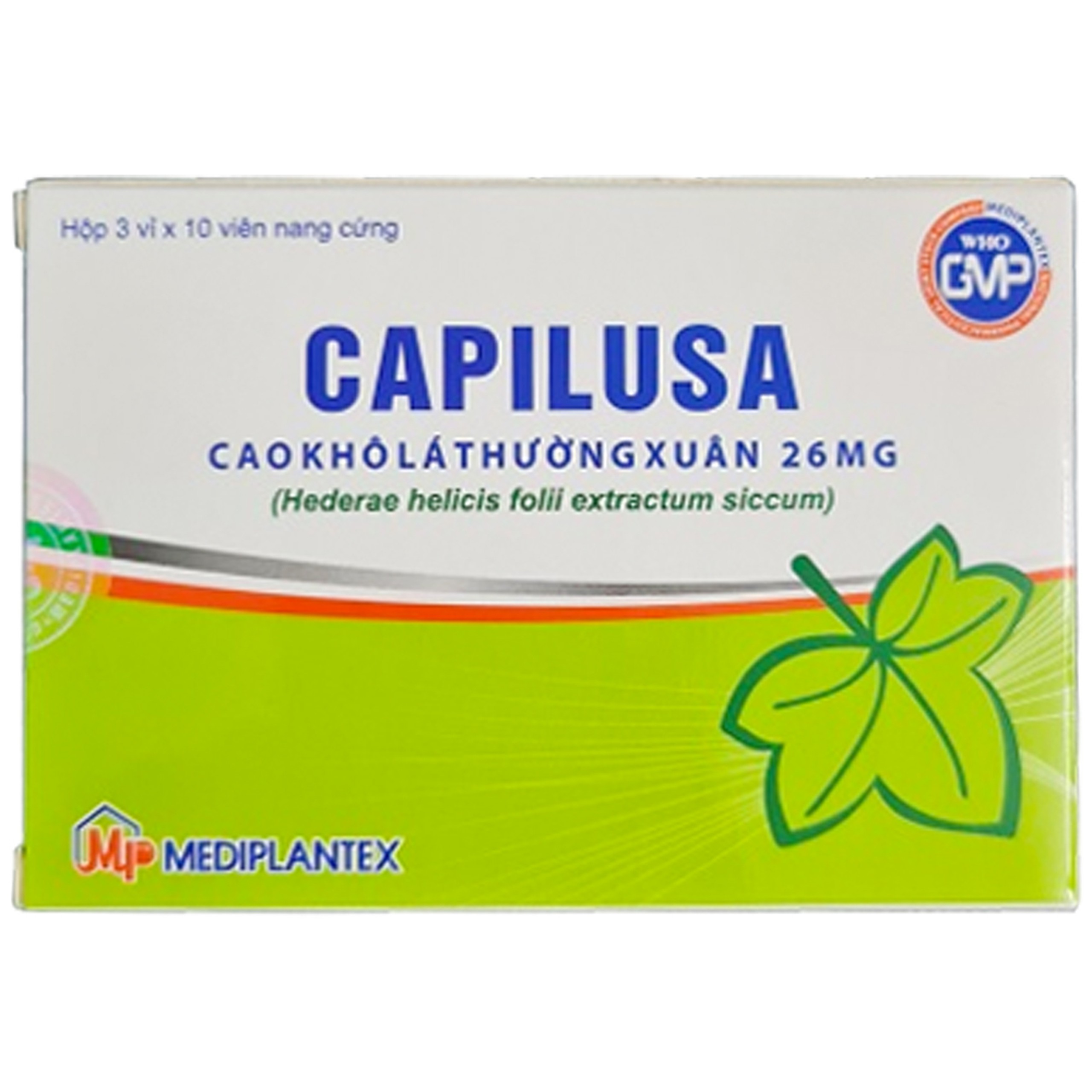 Thuốc Capilusa Mediplantex làm thông thoáng đường thở, giảm ho, giảm co thắt phế quản (3 vỉ x 10 viên)