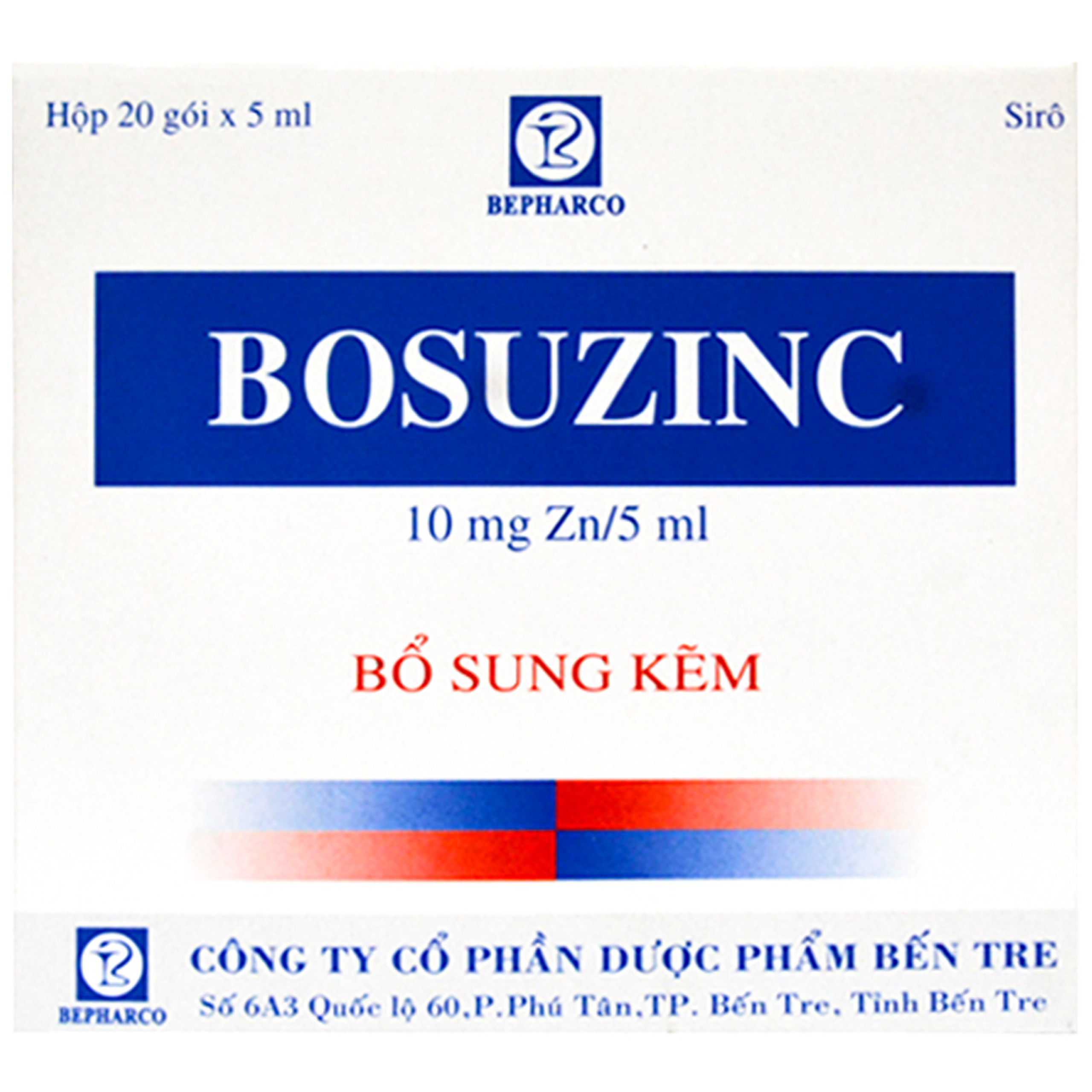 Thuốc Bosuzinc 10mg Bepharco điều trị thiếu kẽm (20 gói x 5ml)