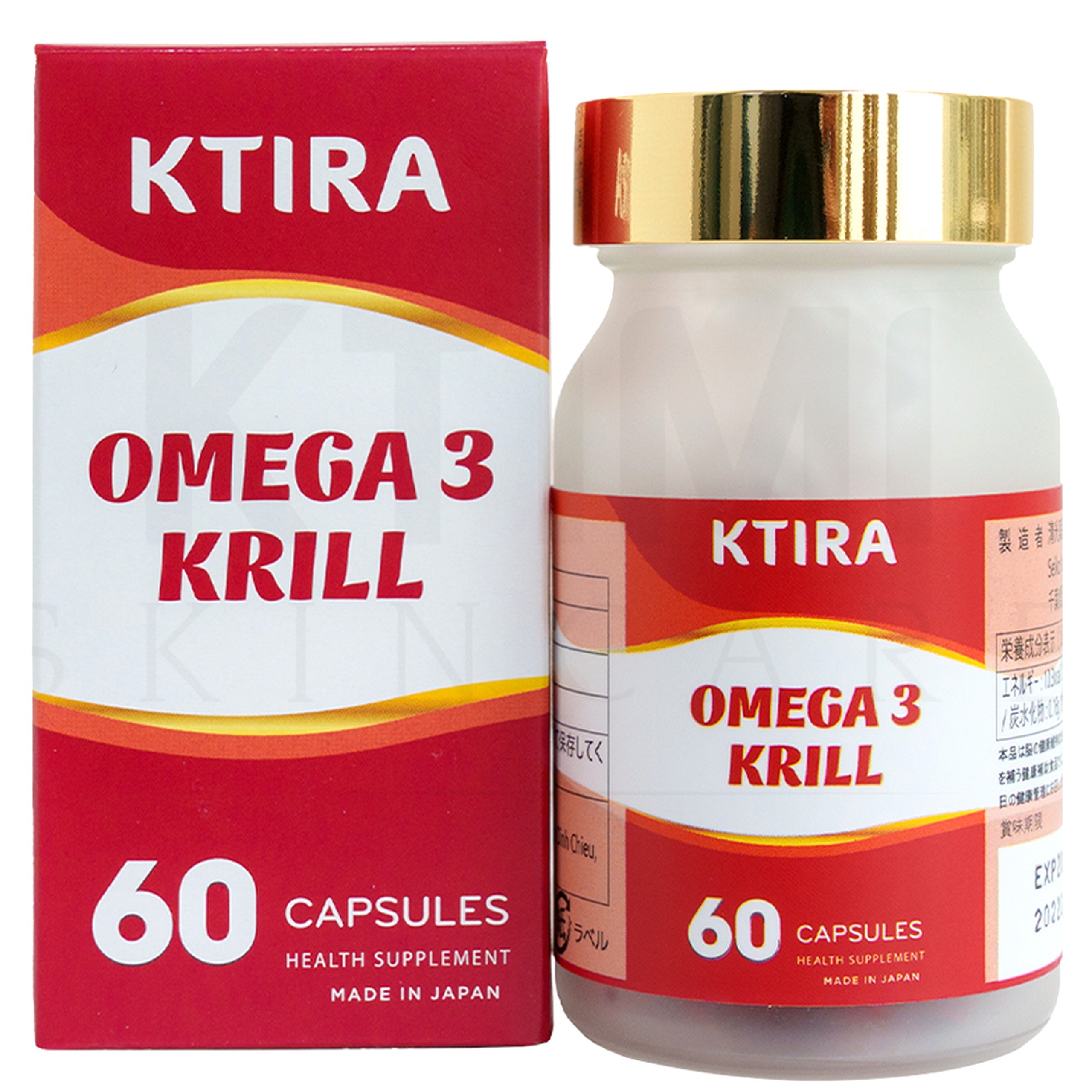 Viên uống Ktira Omega 3 Krill bổ sung DHA và EPA, bổ não (60 viên)